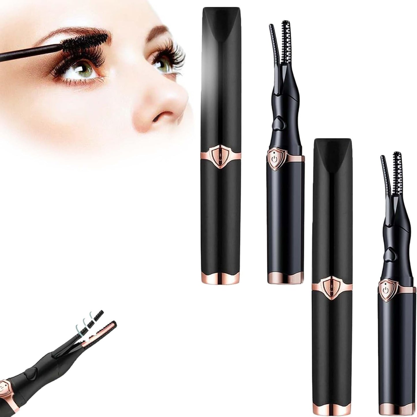 2026 Upgrade Peshoriadm Electric Eyelash Curler,Peshoriadm Eyelash Curler for Quick Heating,Instant Glam, Finalize Eyelash Natural Curling Long Lasting for Women Makeup Tools (2PCS-B)