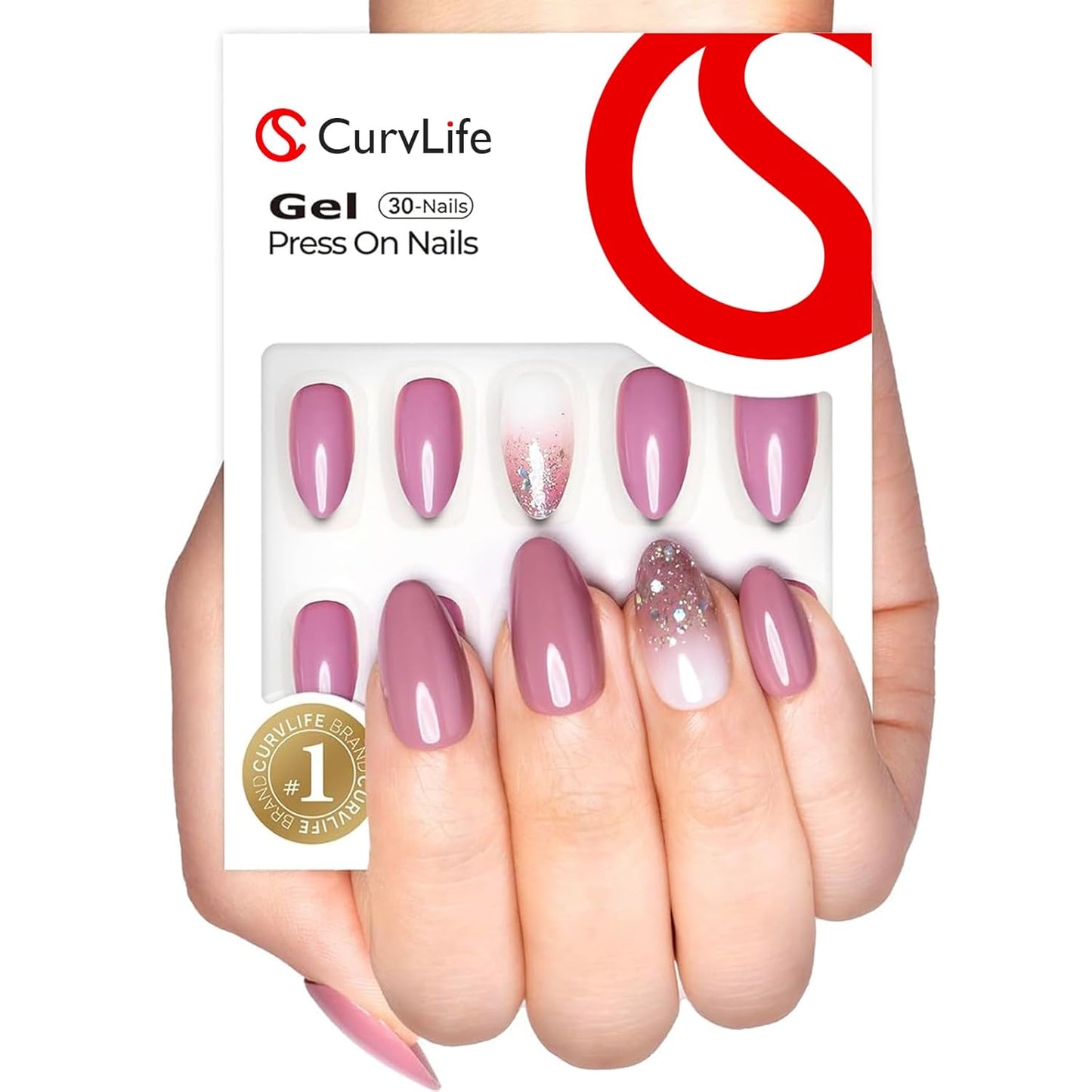 Curvlife Soft Gel Press on Nails with French Tips, Leopard -Print Style Glossy Medium Size Design Full Cover 15 Sizes Gel Nails, Women Reusable Nail Kit with Nail Glue Adhesive Tabs Nail File