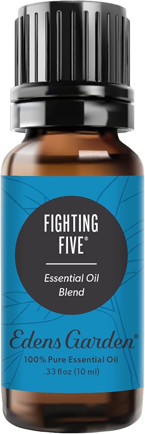 Edens Garden Fighting Five Essential Oil Blend- 100% Pure Premium Grade, Undiluted, Natural, Therapeutic, Aromatherapy, The Best for Diffusing, Candle, Laundry, Humidifiers 10 ml (.33 fl oz)