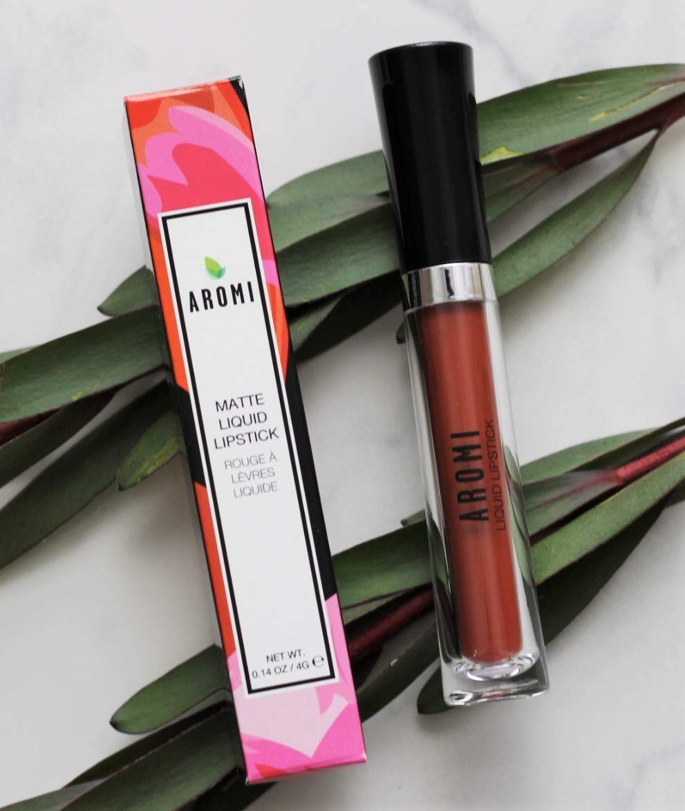 Aromi Ginger Spice Matte Liquid Lipstick | Nutmeg, Terra Cotta Lip Color, Vegan & Cruelty-free Beauty, Burnt Orange, Long-lasting Lipstick for Fall (Ginger Spice)