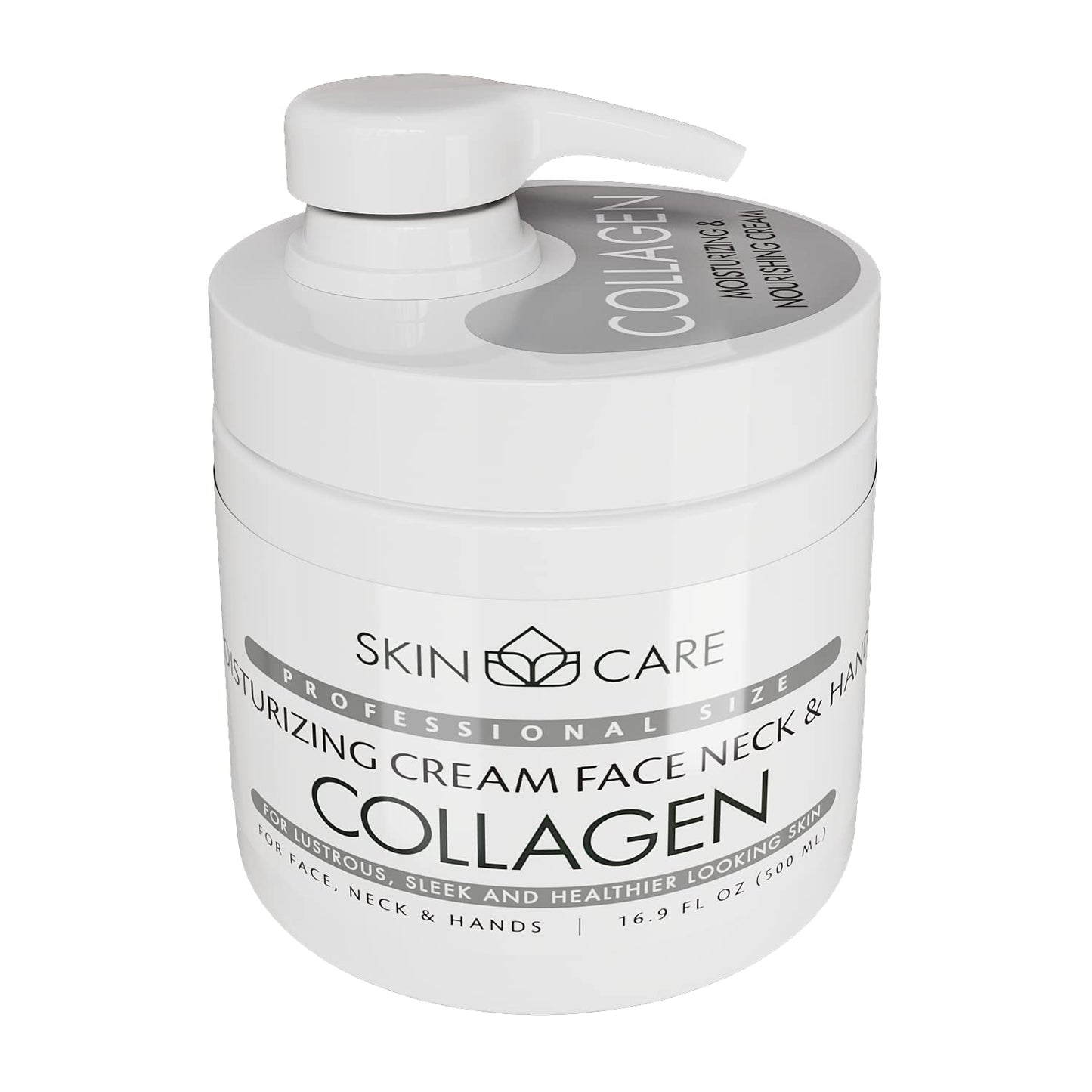 Skin Care Collagen 3-in-1 Moisturizer Face Cream, Neck and Hands - Treatment for Crepey Texture, Wrinkles and Sagging - Daily Lotion for All Skin Types - 16.9 fl. oz.