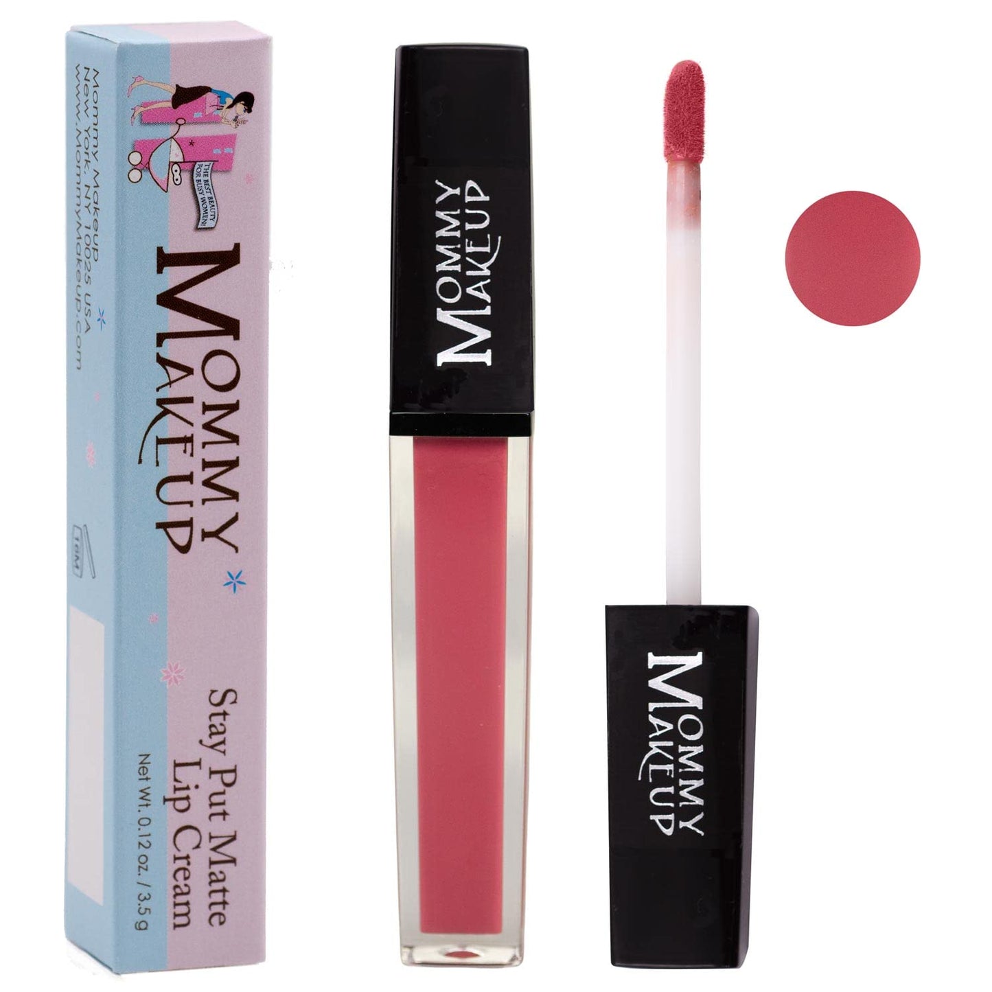 Mommy Makeup Stay Put Matte Lip Cream - Kiss-proof, Transfer-proof, Waterproof, Long Lasting Lipstick - Non-Drying Formula Infused with Vitamin E (Molly)