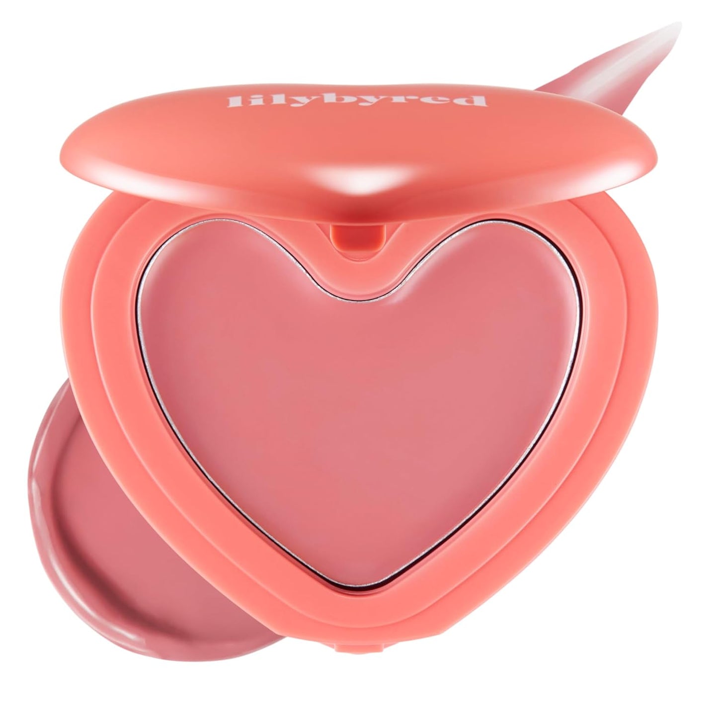 lilybyred Luv Beam Cheek Balm | Heart-Shaped Korean Cream Blush, Semi-Matte Finish, Long-Lasting, Blendable & Buildable, Soft Creamy Texture, Lightweight, Natural Flush, 0.12 oz. (03 Mood Rose)