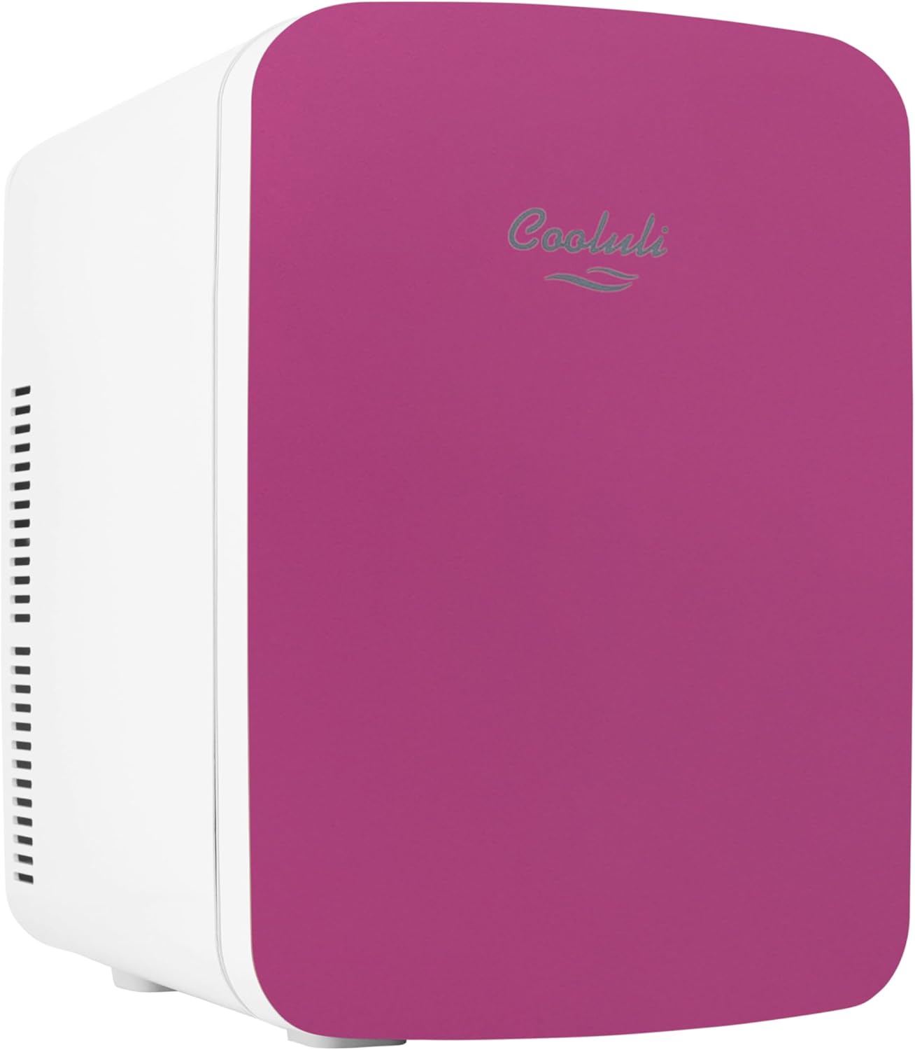 Cooluli 15L Mini Fridge for Bedroom - Car, Office Desk & College Dorm Room - 12v Portable Cooler & Warmer for Food, Drinks, Skincare, Beauty & Makeup - AC/DC Small Refrigerator with Glass Front, Pink
