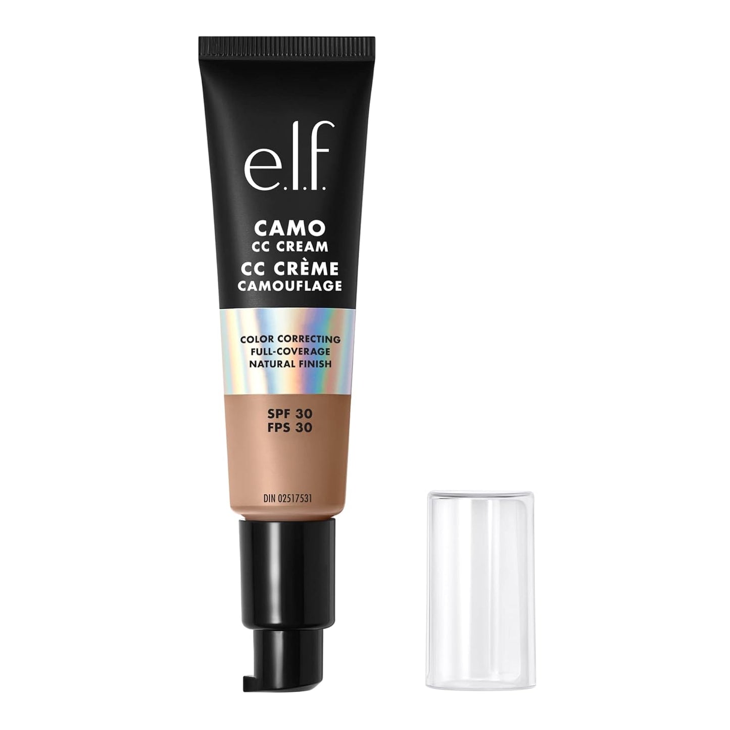 e.l.f. Camo CC Cream, SPF 30 Color-Correcting Medium-To-Full Coverage Face Foundation, Delivers An Airbrushed Finish, Vegan & Cruelty-Free, Medium 370 N