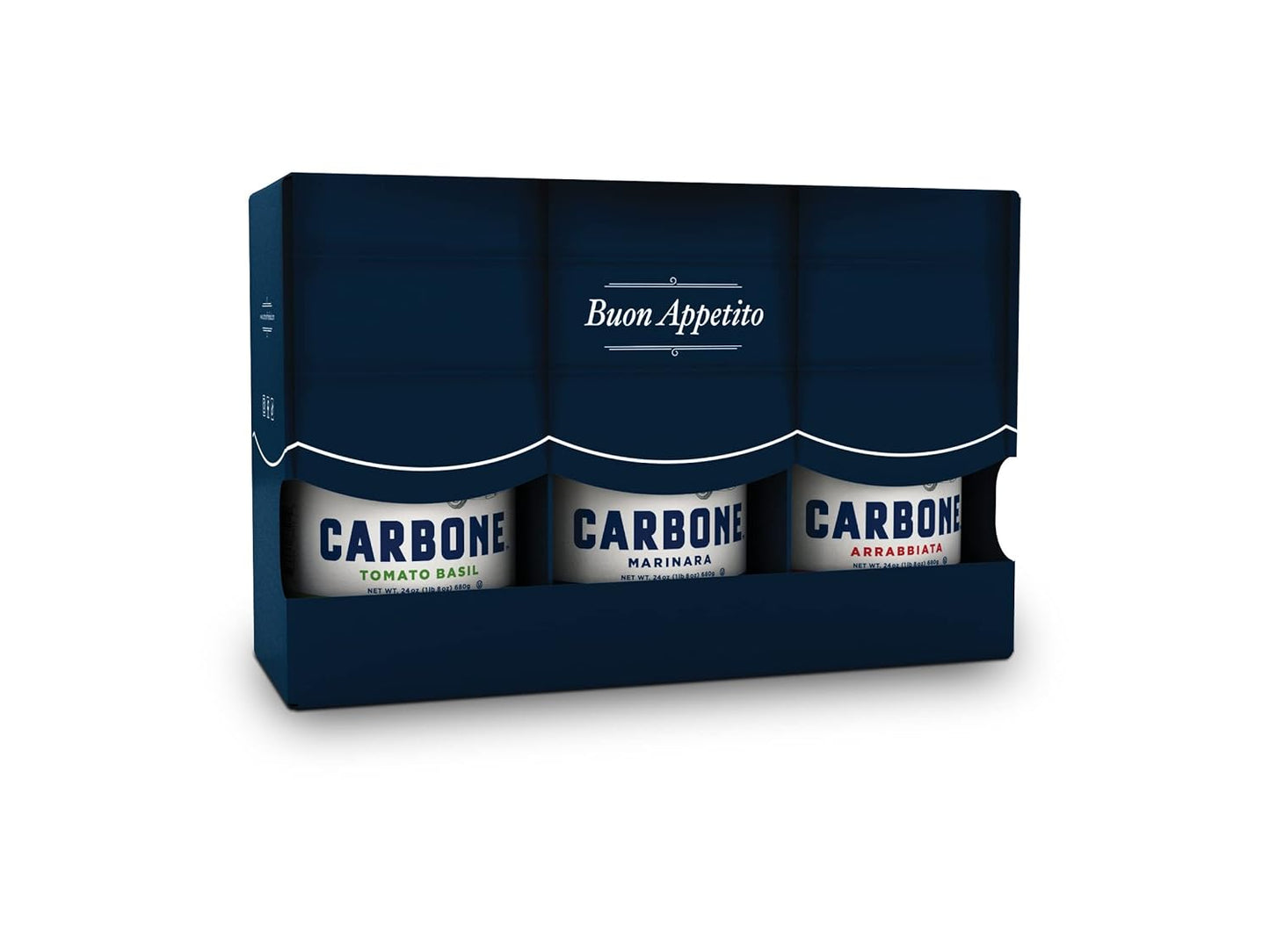 Carbone Fine Food 3-Jar VARIETY PACK of Marinara, Arrabbiata, and Tomato Basil Made with Fresh, Natural Ingredients