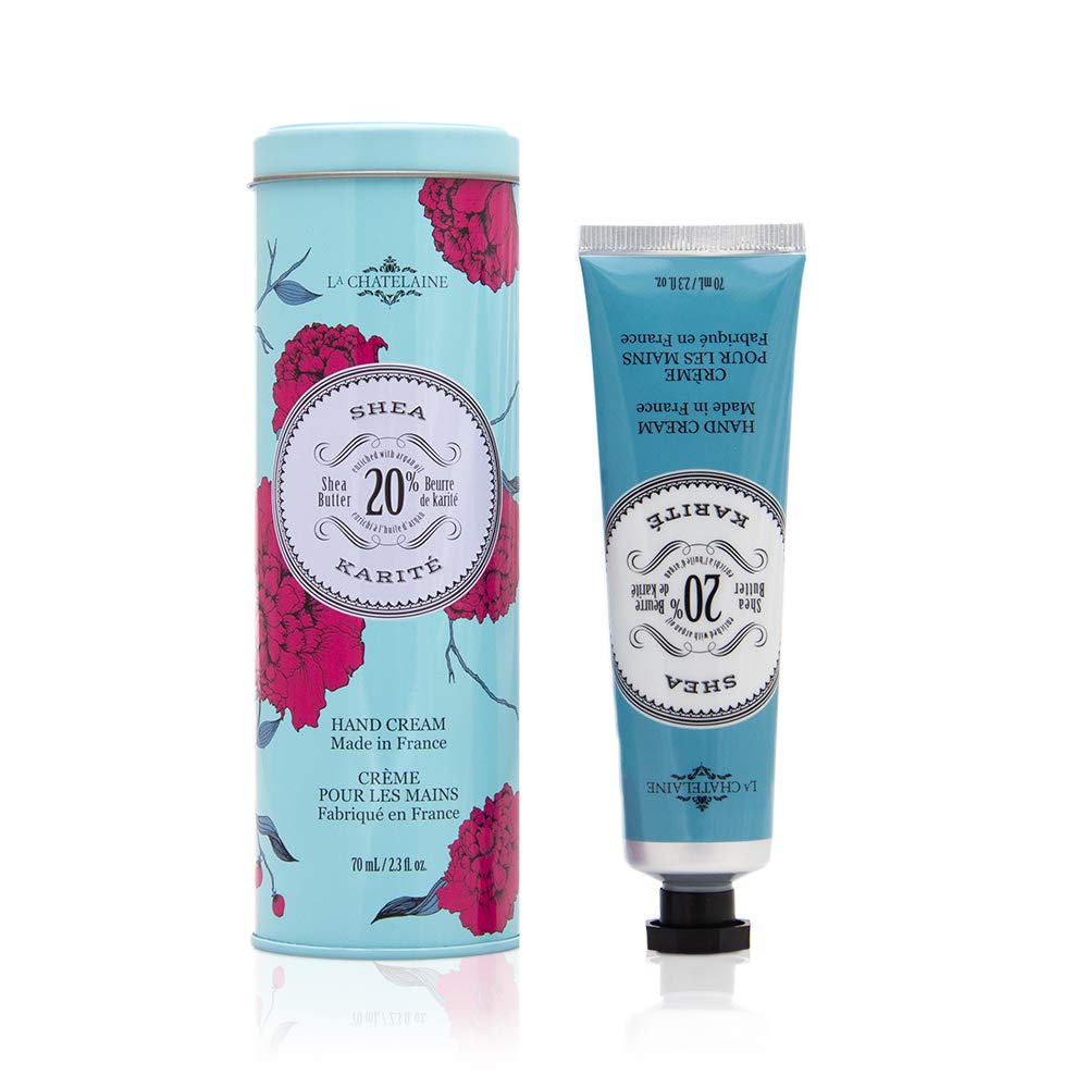 La Chatelaine Shea Butter Hand Cream, Made in France, Natural and Organic Ingredients, 70ml / 2.3 oz, Gift Tin, Shea