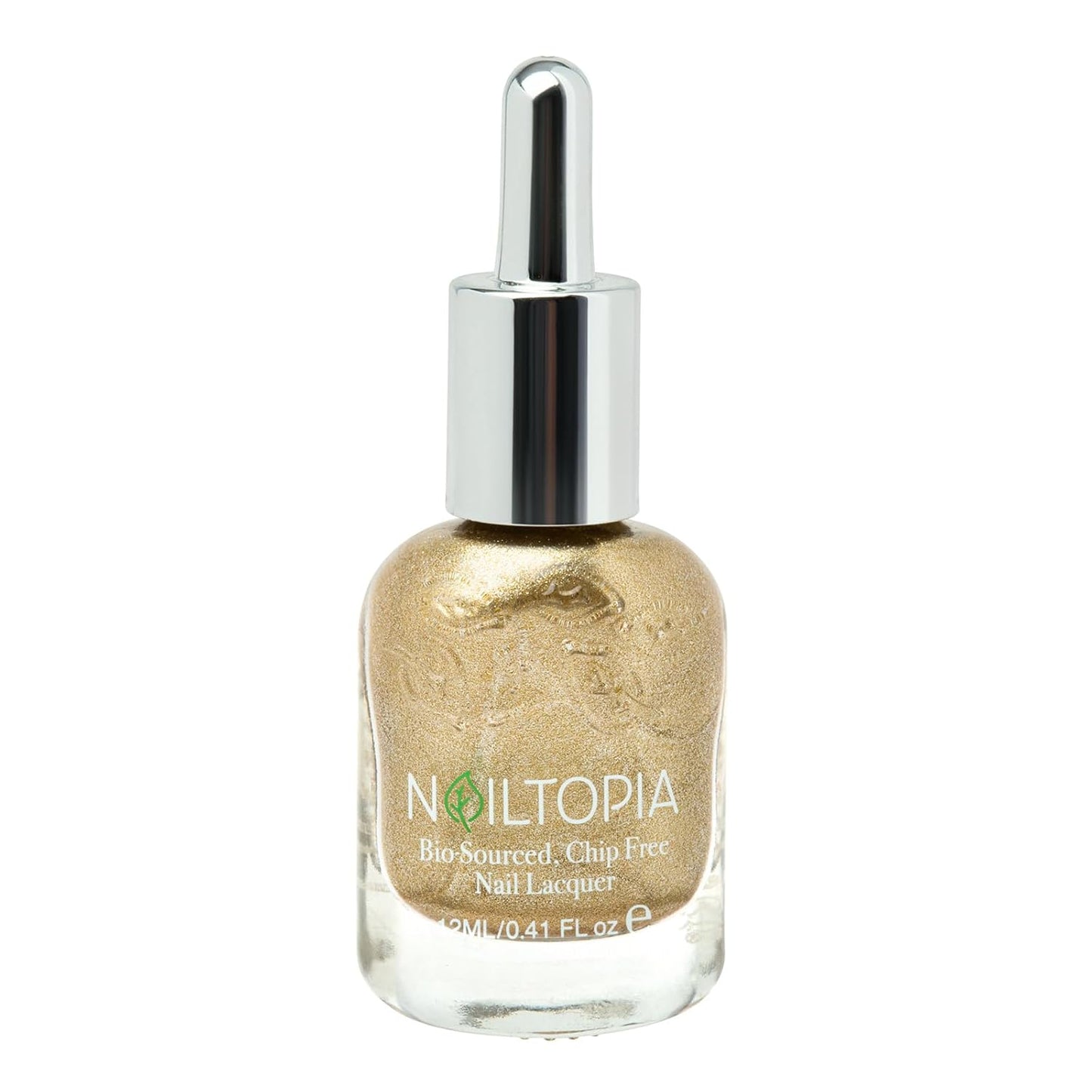Nailtopia Bio-Sourced, Chip Free Nail Lacquer - All Natural, Strengthening Biotin and Superfood-Infused Polish - Chip Resistant Formula - Quick-Dry, Long Lasting Wear - Liquid Gold - 0.41 oz