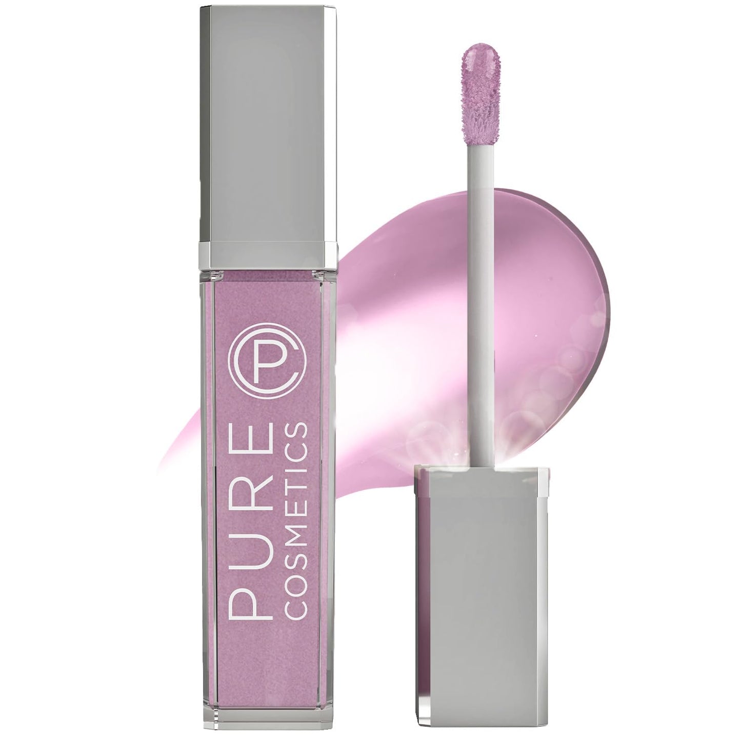 Pure Illumination Light-Up Lip Gloss with LED-Lit Applicator Brush + Side Mirror, Non-Sticky, Moisturizing Hydrating Lip Glosses with Lanolin, Jojoba Oil, & Vitamin E, Charmed