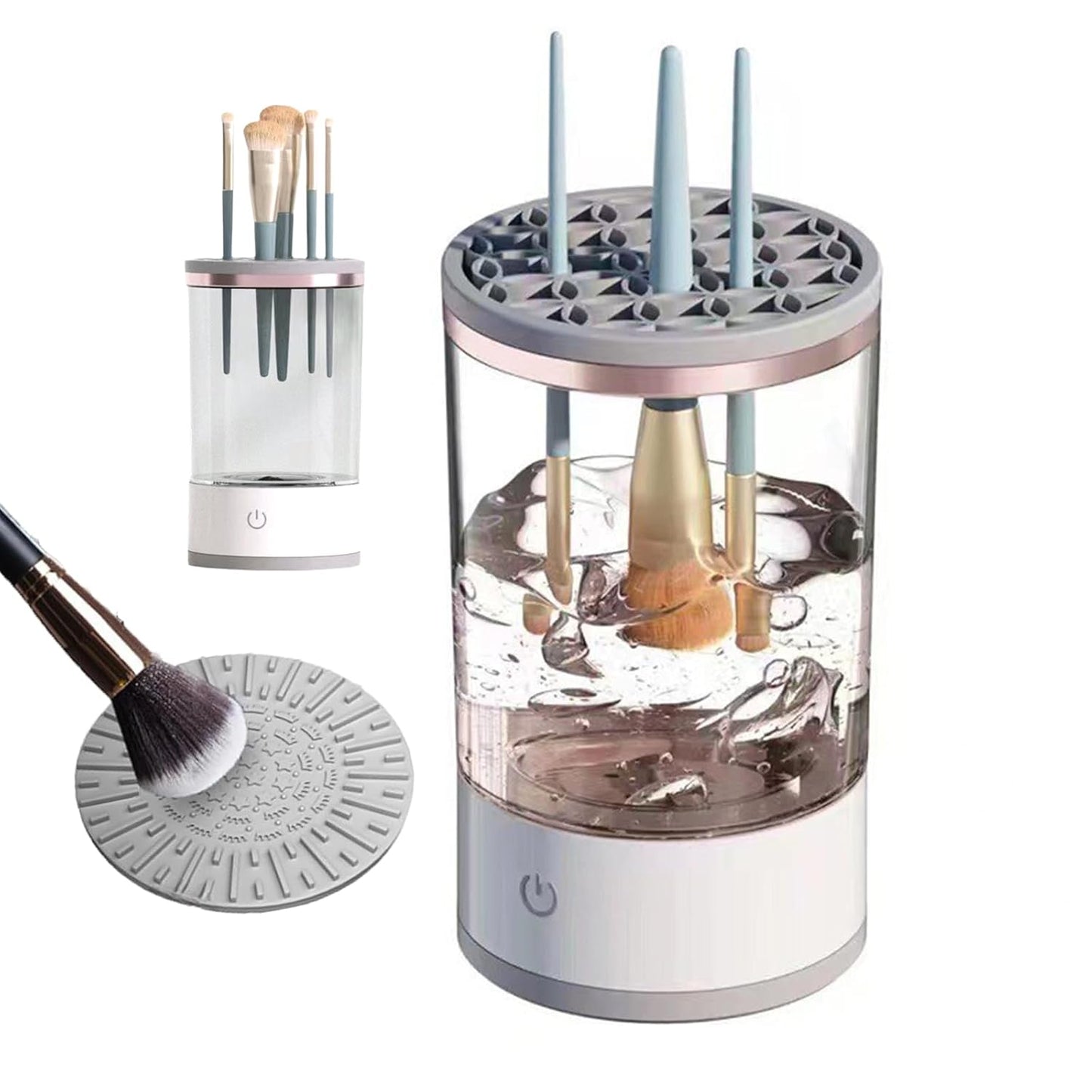 Automatic Electric Makeup Brush Cleaner Machine - 7000 RPM High-Speed Deep Cleaning for 4-5 Brushes, Multi-Functional & Energy Efficient Design with Silicone Pad, Hygienic Skin-Friendly Solution