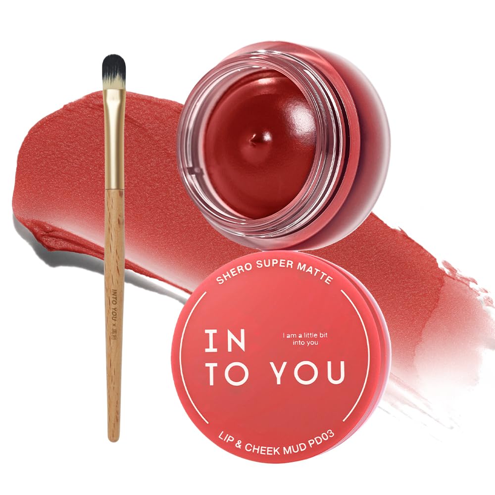 INTO YOU Matte Liquid Lipstick for Women, Canned Long Lasting Red Lipstick Waterproof with Lip Brush, No Transfer, High Pigmented with Lightweight Lip Mud Texture(PD03)