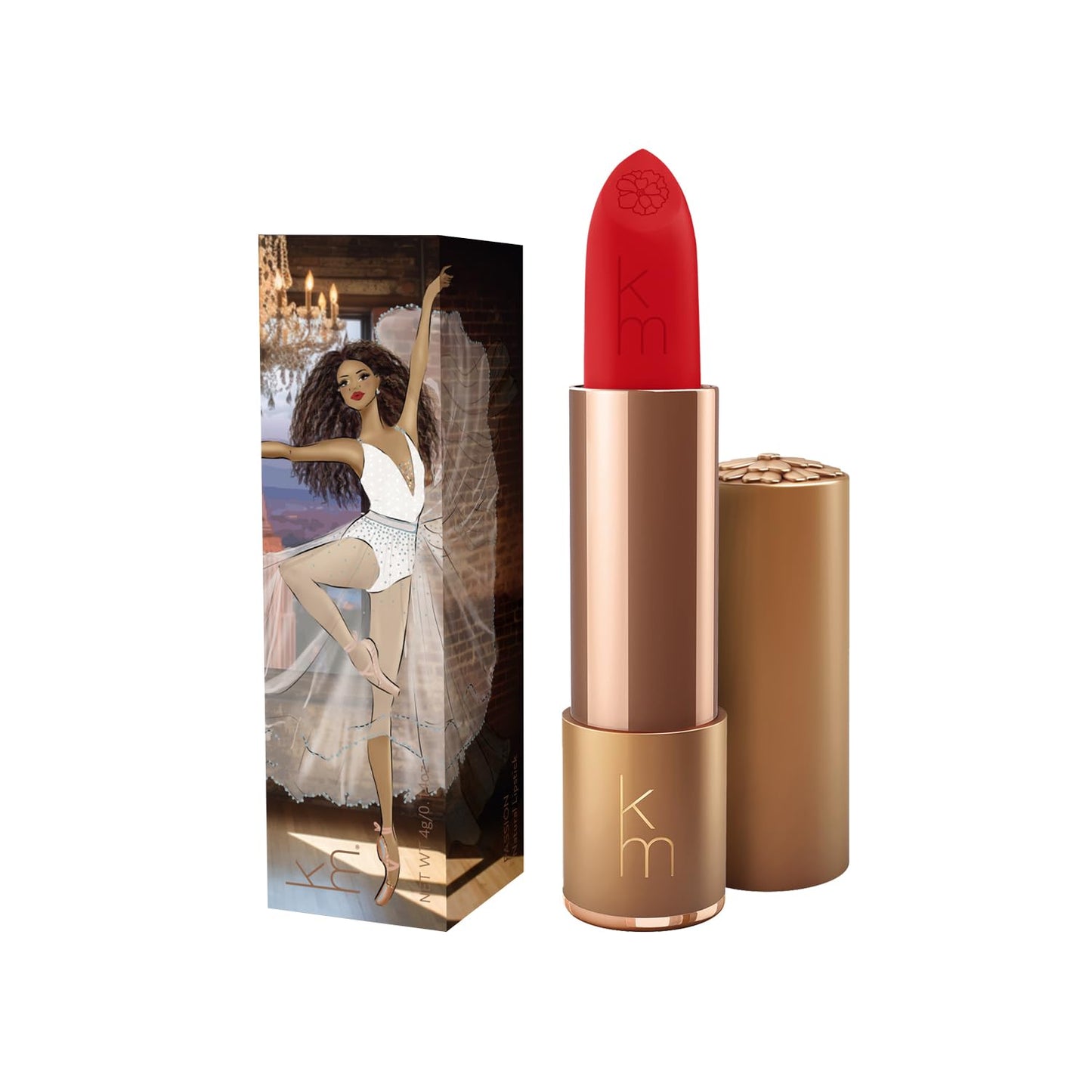 Karen Murrell - Natural Lip Stick - Lipstick 34 Passion - Red Lipstick - Matte Finish, 100% Natural Ingredients, Moisturizes & Hydrates Lips - Paraben & Cruelty Free