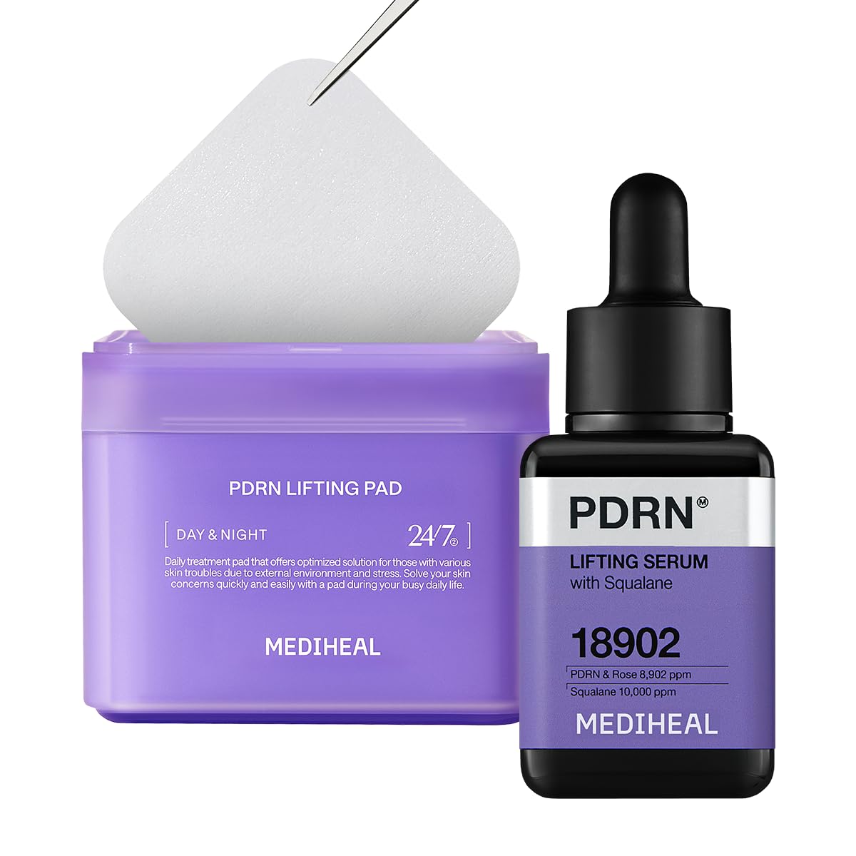 Mediheal PDRN Pad & Serum Skin Care Duo Set for Glass Skin – Intense Skincare for Radiant, Firm & Healthy-Looking Skin