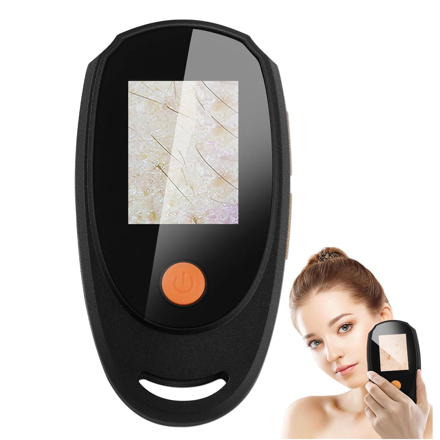 Handheld Dermatoscope Skin Analyzer Machine, Wireless Portable Digital Microscope with 1080P IPS Screen 8 LEDs, 500X Magnifier, for Scalp/Hair Trichomes Facial Skin Dermatoscope