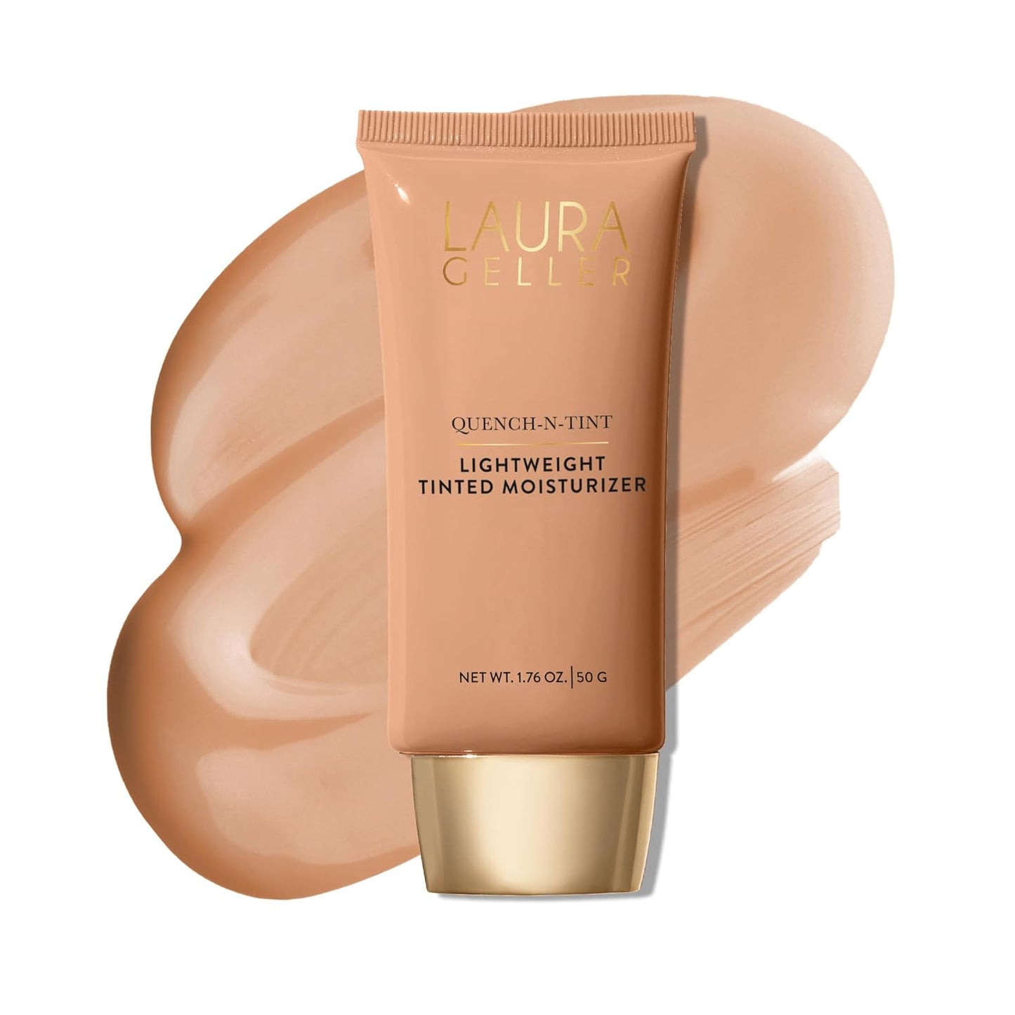 LAURA GELLER NEW YORK Quench-n-Tint Hydrating Foundation - Medium - Sheer to Light Buildable Coverage - Natural Glow Finish - Lightweight Formula with Hyaluronic Acid