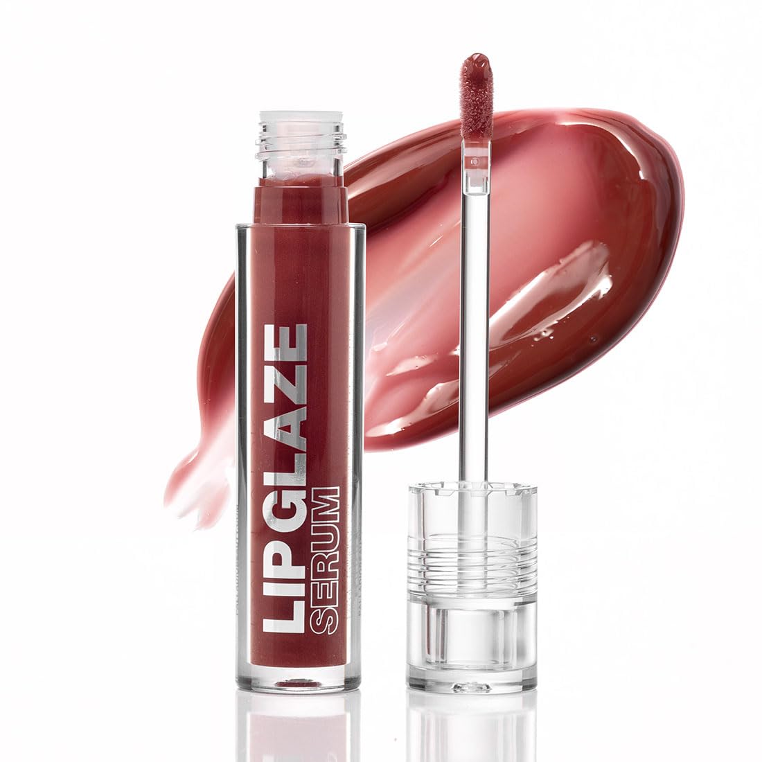 Palladio Lip Glaze Serum, Hydrating Lip Gloss with Peptides & Hyaluronic Acid for Plump, Smooth, and Nourished Lips – Vegan, High-Shine, Non-Sticky Finish (Red Merlot)