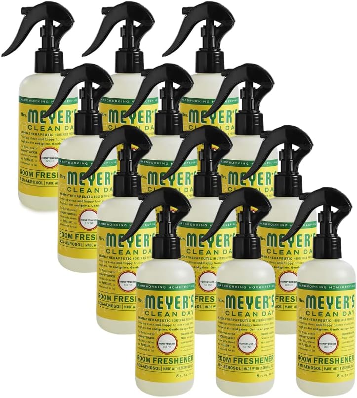 MRS. MEYER'S CLEAN DAY Room Freshener - Honeysuckle, 8 Fl Oz. (Pack of 12)
