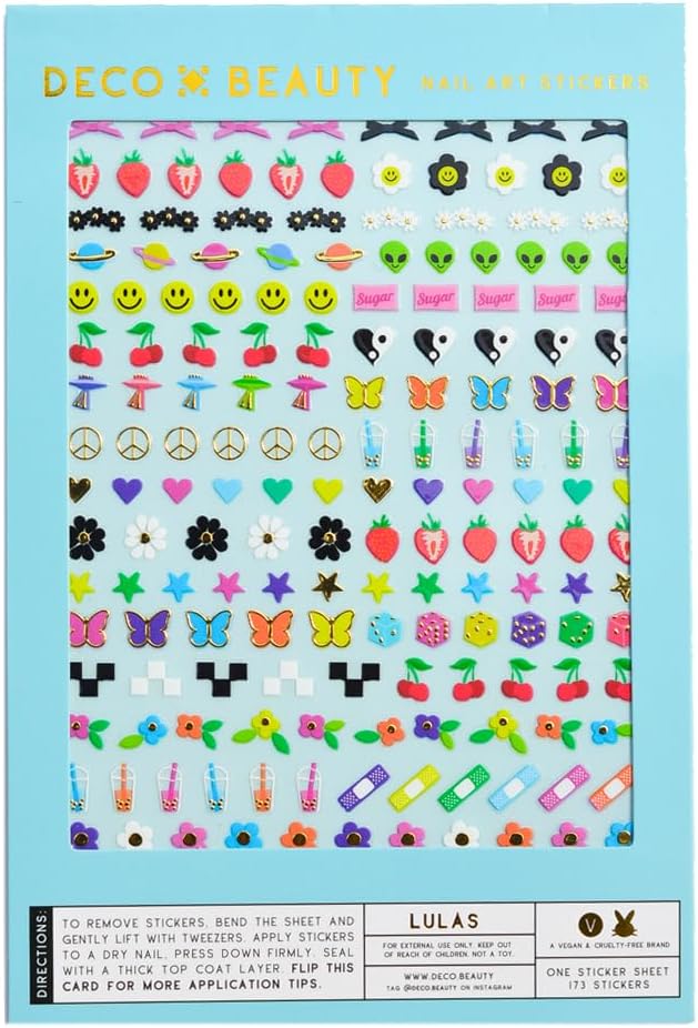 Deco Beauty Lulas Nail Stickers - Lightweight & Easy-to-Apply Nail Art with Cute & Trendy Designs - Durable & Long-Lasting Nail Stickers for Women, Ideal for DIY Manicures