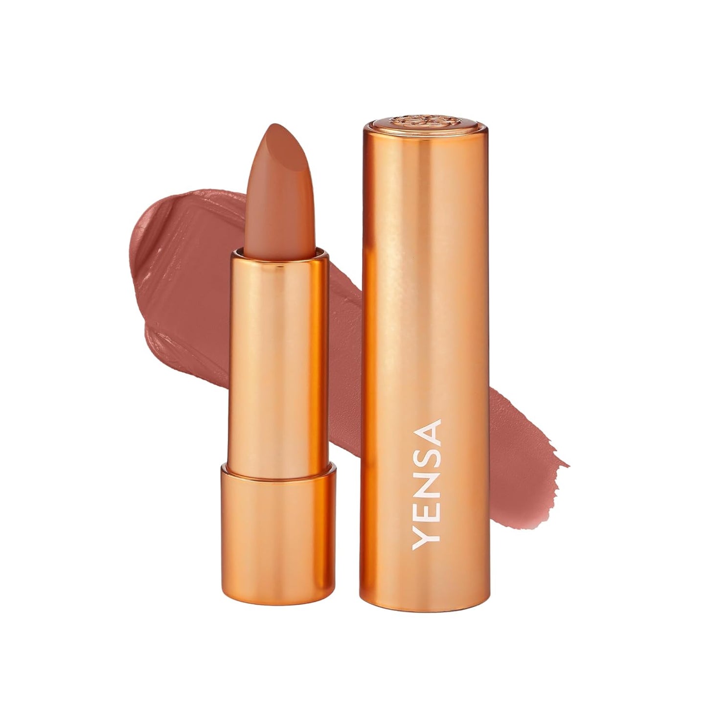 YENSA Vibrant Silk Hydrating Lip Stick - Long Lasting Lipstick with Hyaluronic Acid, Vitamin E & Super Oils - High Pigment Color & Semi Glossy Finish - Moisturizing Formula - Virtue (0.12 oz)