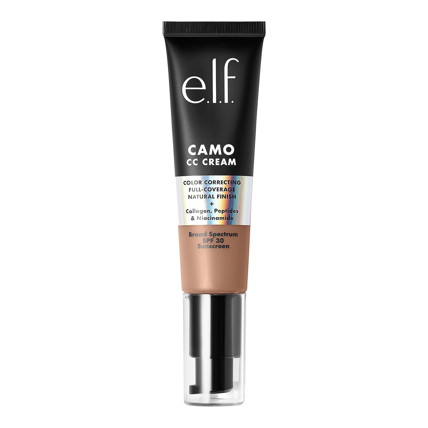 e.l.f. Camo CC Cream, SPF 30 Color-Correcting Medium-To-Full Coverage Face Foundation, Delivers An Airbrushed Finish, Vegan & Cruelty-Free, Tan 415 C