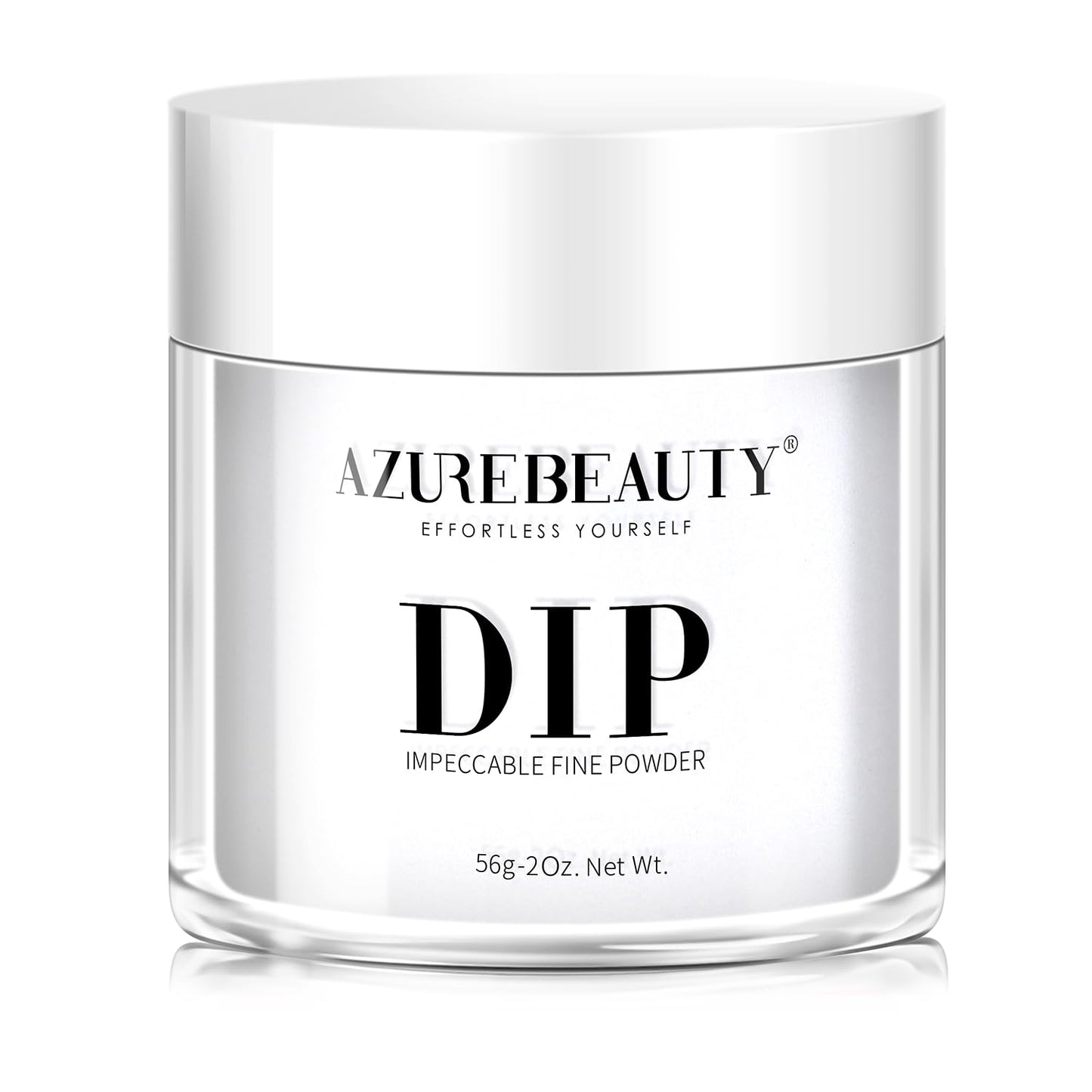 Dip Powder White Color 2Oz/56g, AZUREBEAUTY Basic Acrylic Dipping Powder Crystal French Nail Art Starter Manicure Salon DIY at Home, Odor-Free, Long-Lasting, No Nail Lamp Needed