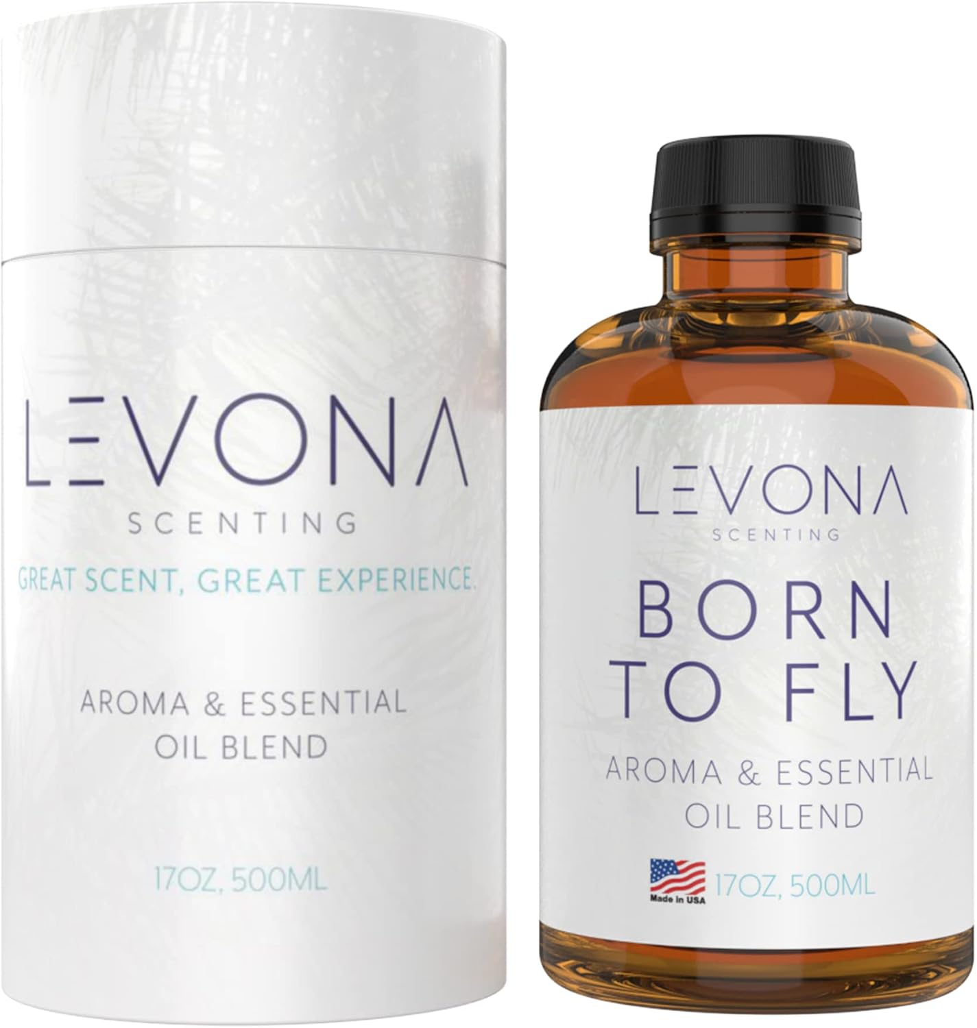 Levona Scent Essential Oil for Diffuser: Home Luxury Scents Fragrance Oil - Aroma Diffuser Oil Refill - Hotel Oil Diffuser Essential Oils for Humidifiers - 500 Ml/ 17oz Essential Oils - Born to Fly
