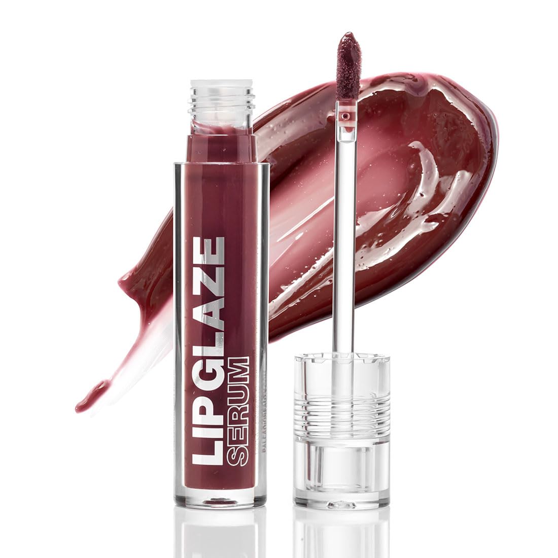 Palladio Lip Glaze Serum, Hydrating Lip Gloss with Peptides & Hyaluronic Acid for Plump, Smooth, and Nourished Lips – Vegan, High-Shine, Non-Sticky Finish (Red Wine)