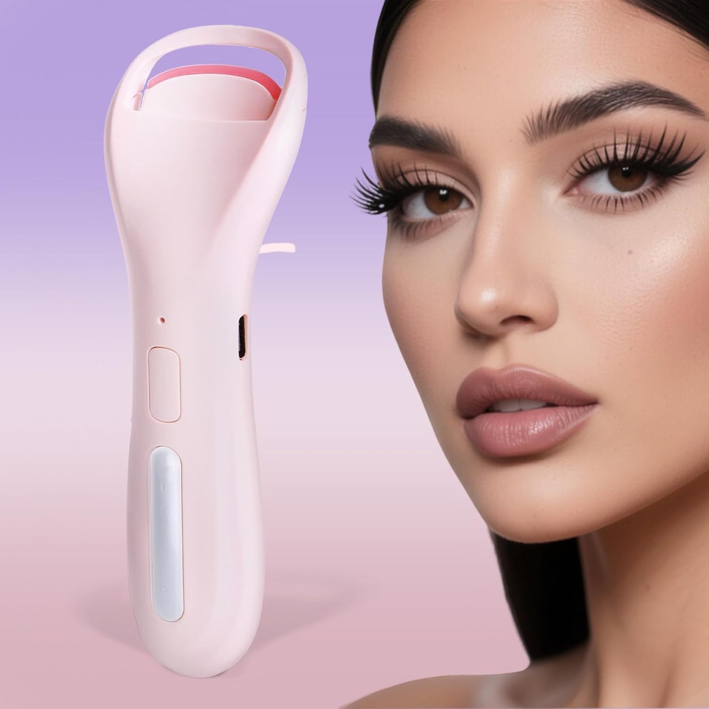 Heated Eyelash Curlers, Rechargeable Electric Eyelash Curler with Dual-Arc Design & 3 Adjustable Temperature - Safe Gentle Heated Lash Curler for Natural Curl Perfect Fit for Women