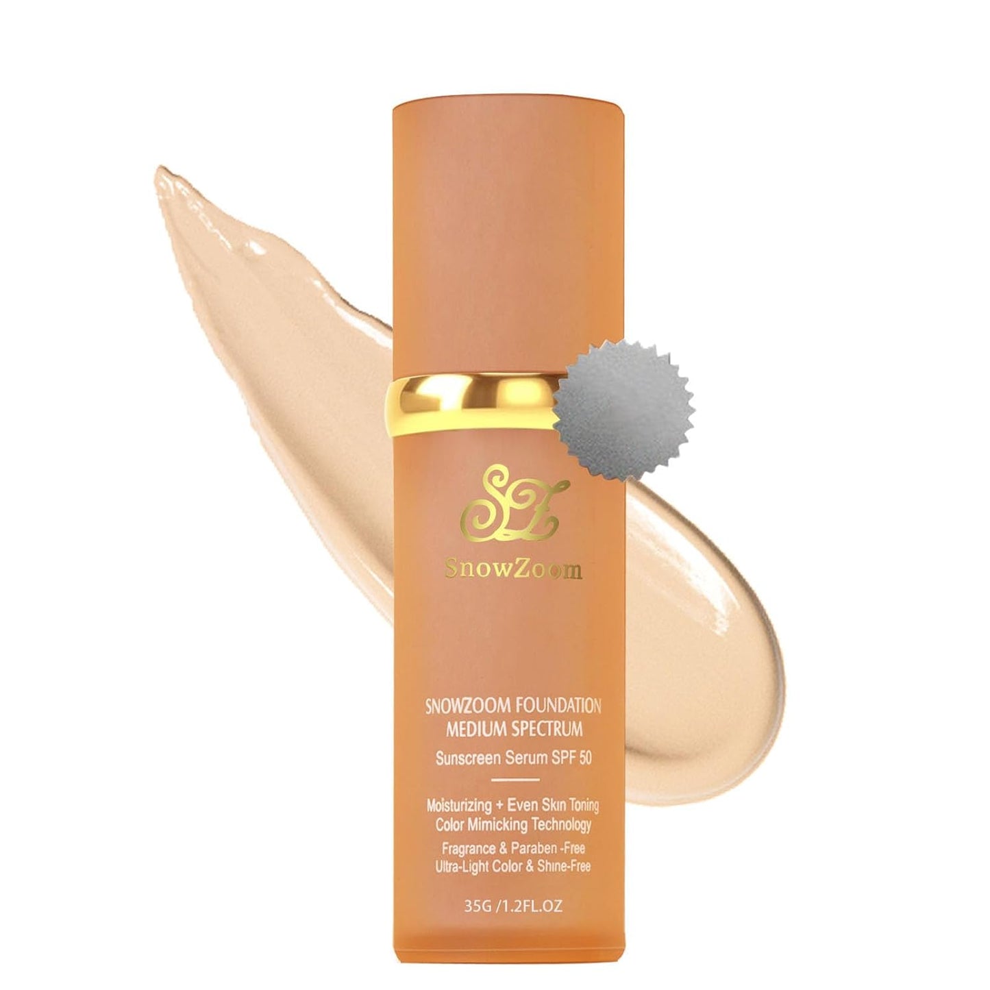 Bio Forever 4-in-1 Color Changing Foundation, SPF 50+, Medium/Light, Anti-Aging Concealer with Sun Protection, 1.2Fl Oz (Light Spectrum, 1.2 fl.oz)