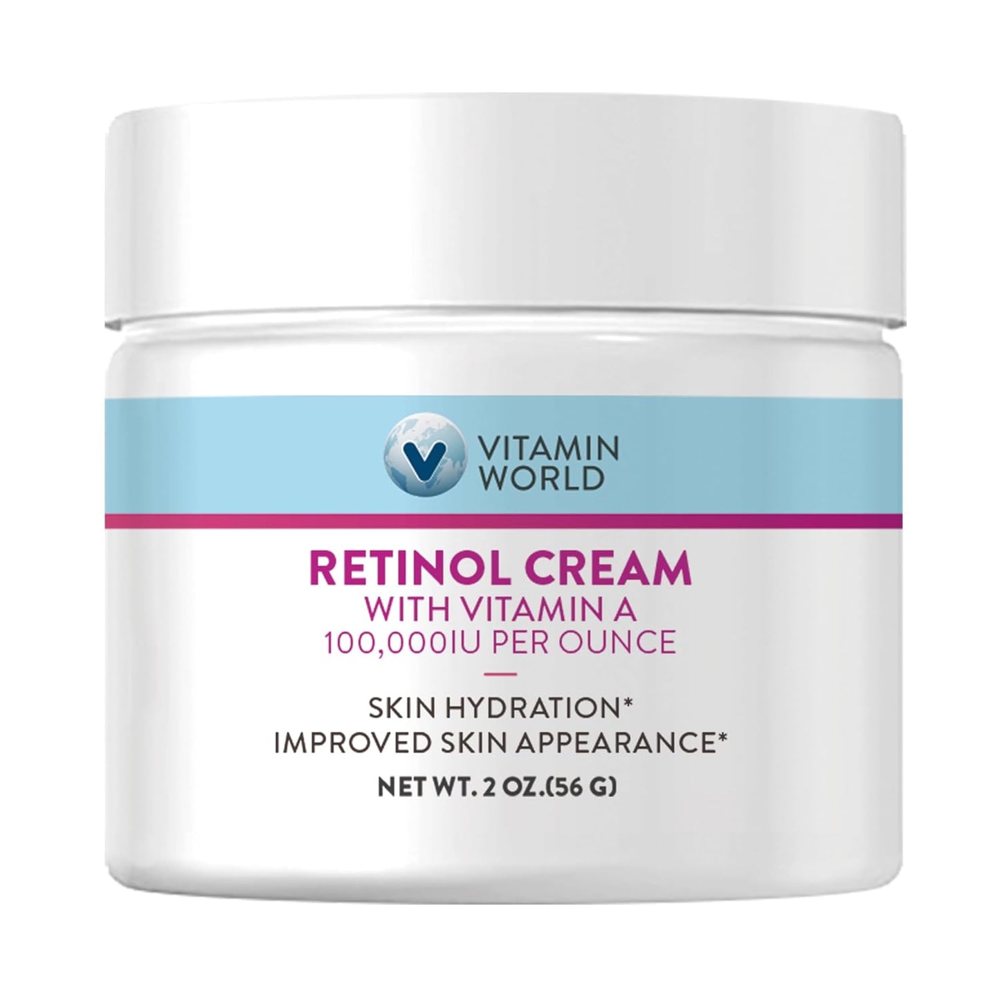 Vitamin World Retinol Cream 100,000 IU 2 oz., Gentle Retinol Night Cream for Face with Retinyl Palmitate & Dual Vitamin E & Coconut Oil, Face Moisturizer, Anti-Aging Wrinkle Cream