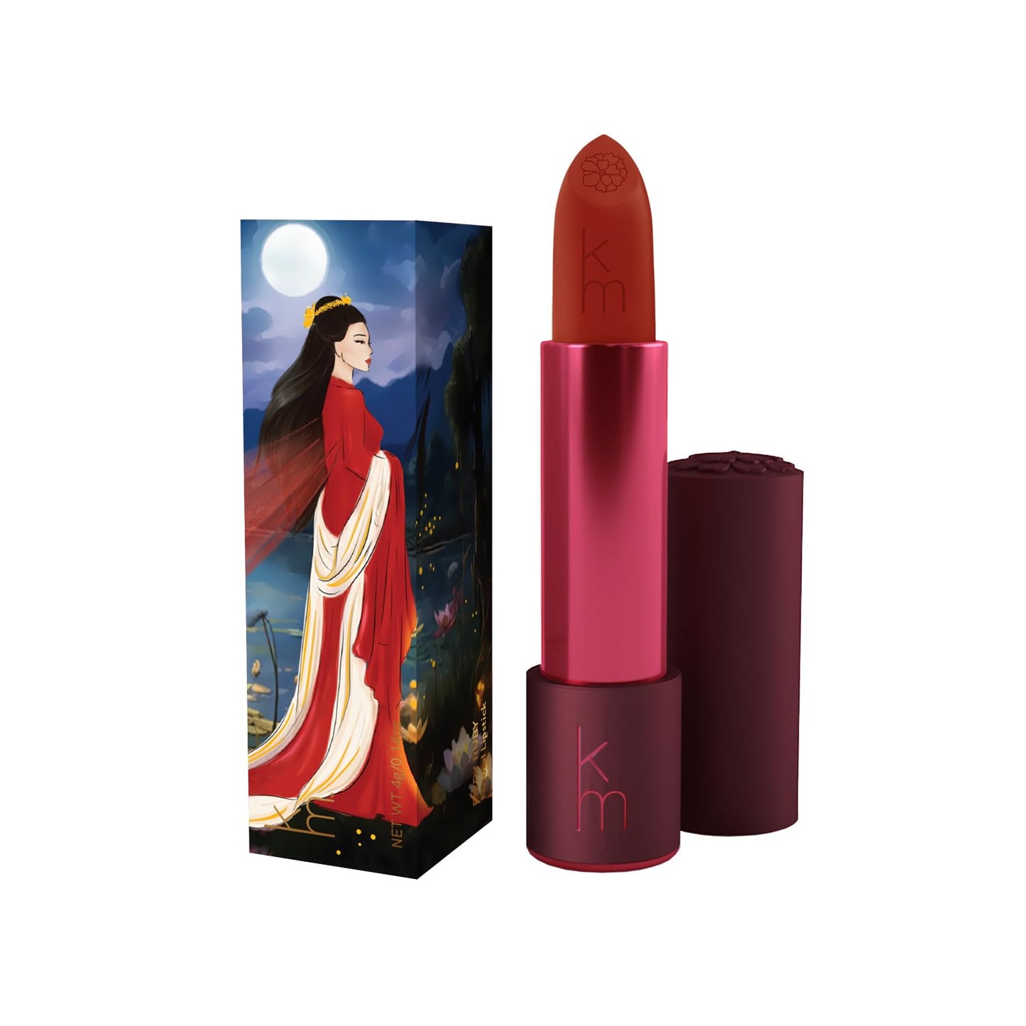 Karen Murrell - Natural Lip Stick - Lipstick 21 Fiery Ruby - Dark Red Lipstick - Matte Finish, 100% Natural Ingredients, Moisturizes & Hydrates Lips - Paraben & Cruelty Free
