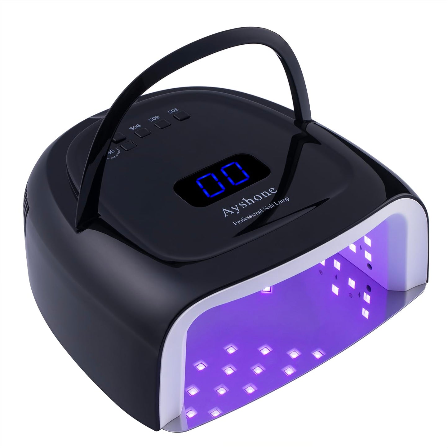 Rechargeable LED Gel Nail Lamp, 60W Cordless UV Led Nail Light with Lifting Handle Touch Sensor LCD Screen (Black)
