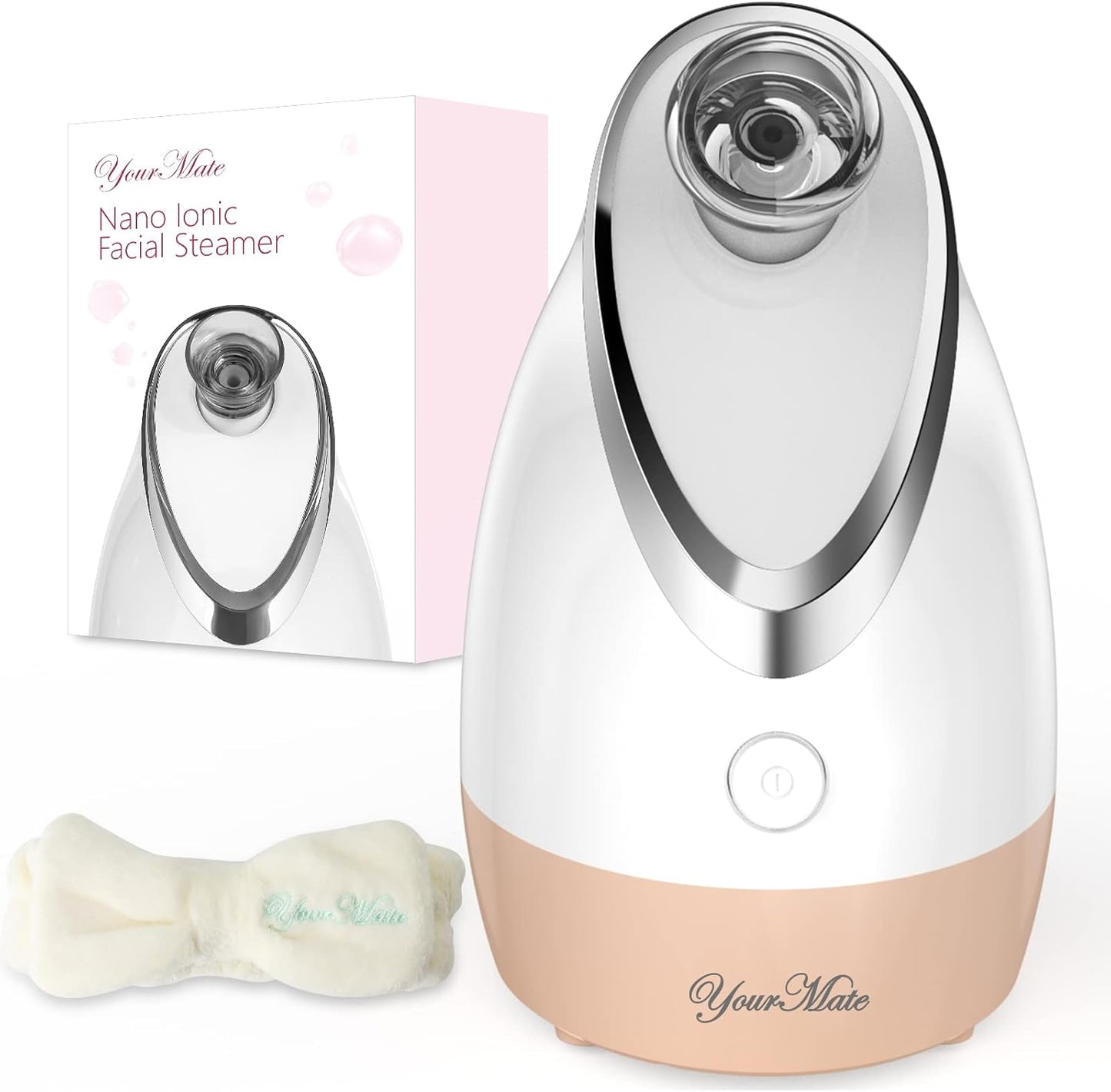 YourMate Facial Steamer Nano Ionic Face Steamer, Adjustable Nozzle with Aromatherapy Warm Mist for Sinuses Moisturizing Unclogs Pores, Facial Vaporizador