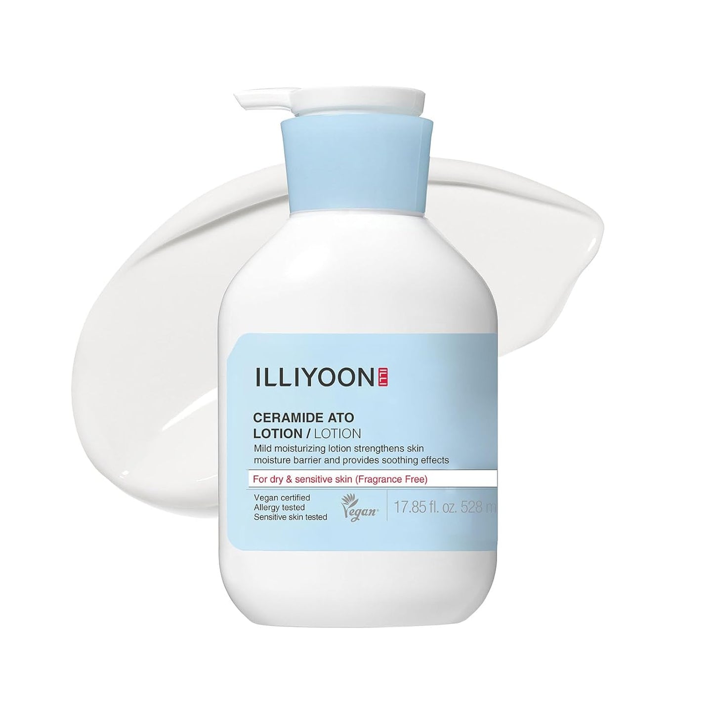 ILLIYOON Ceramide Ato Lotion 528ml(17.85oz) | Daily Moisturizing Lotion for All Skin Types | Deep Moisturizing and Soothing Effect | Korean Skin Care