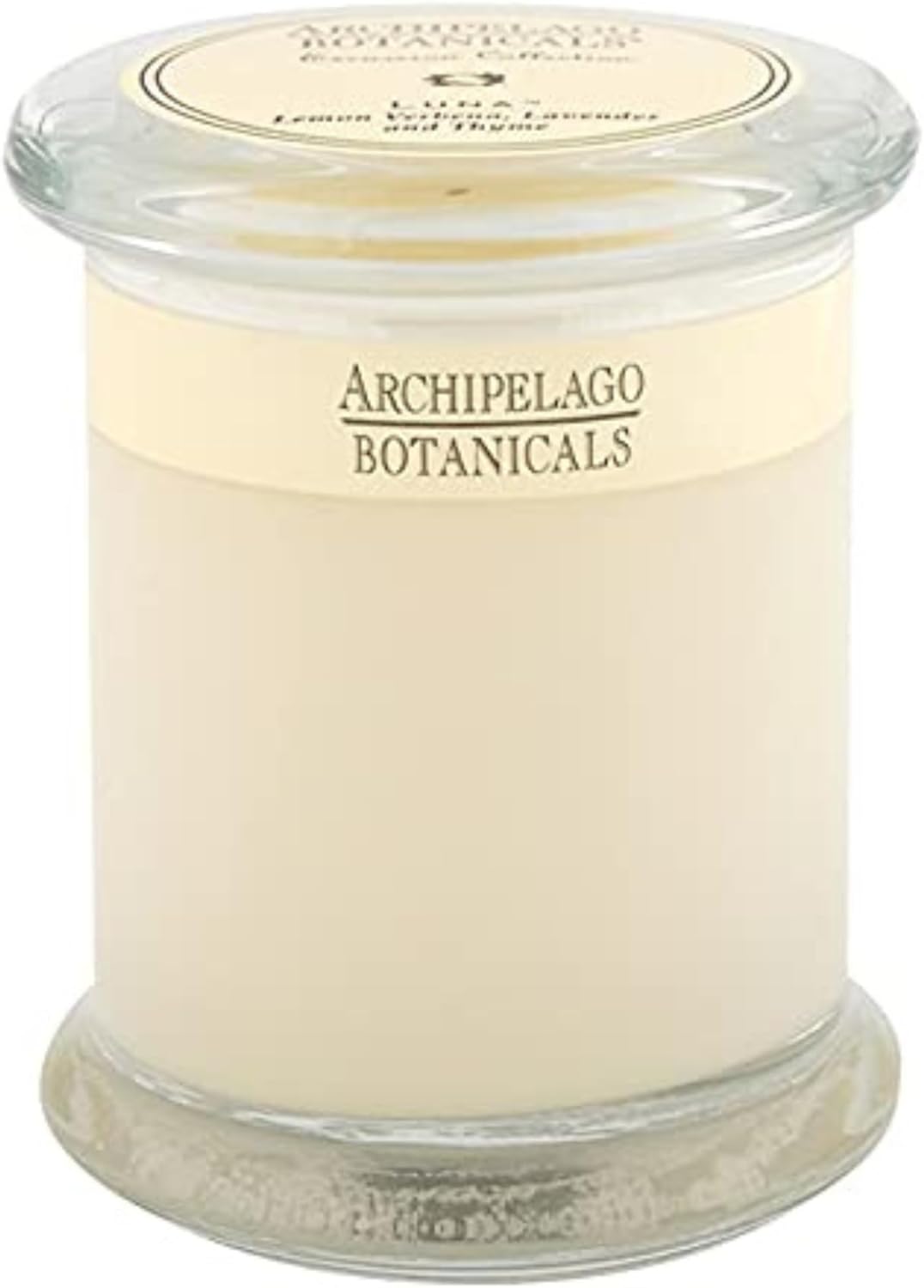 Archipelago Botanicals Luna Glass Jar Candle, Lemon Verbena, Lavender and Thyme Scent, Lead-Free Candle Wicks, Burns Approx. 60 Hours (8.6 oz)