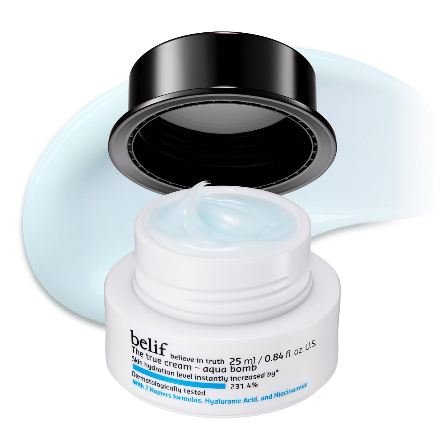 belif Aqua Bomb – Daily Niacinamide Hydrating Moisturizer, Lightweight Plumping Facial Cream with Hyaluronic Acid & Squalane, Cooling Effect, Anti-Aging Korean Skincare, 0.84 fl oz (25ml)