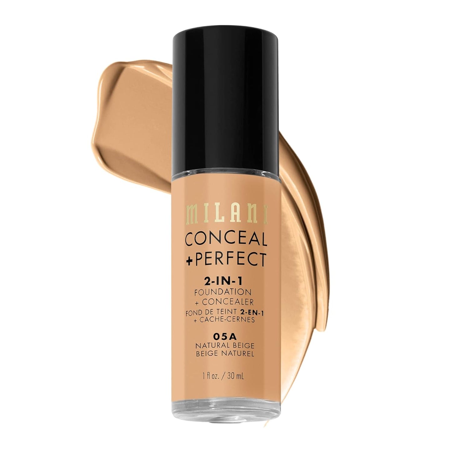 Milani Conceal + Perfect 2-in-1 Foundation + Concealer for a Flawless Complexion, Under Eye Corrector, Cover Redness and Imperfections, Waterproof and Sweatproof - Natural Beige