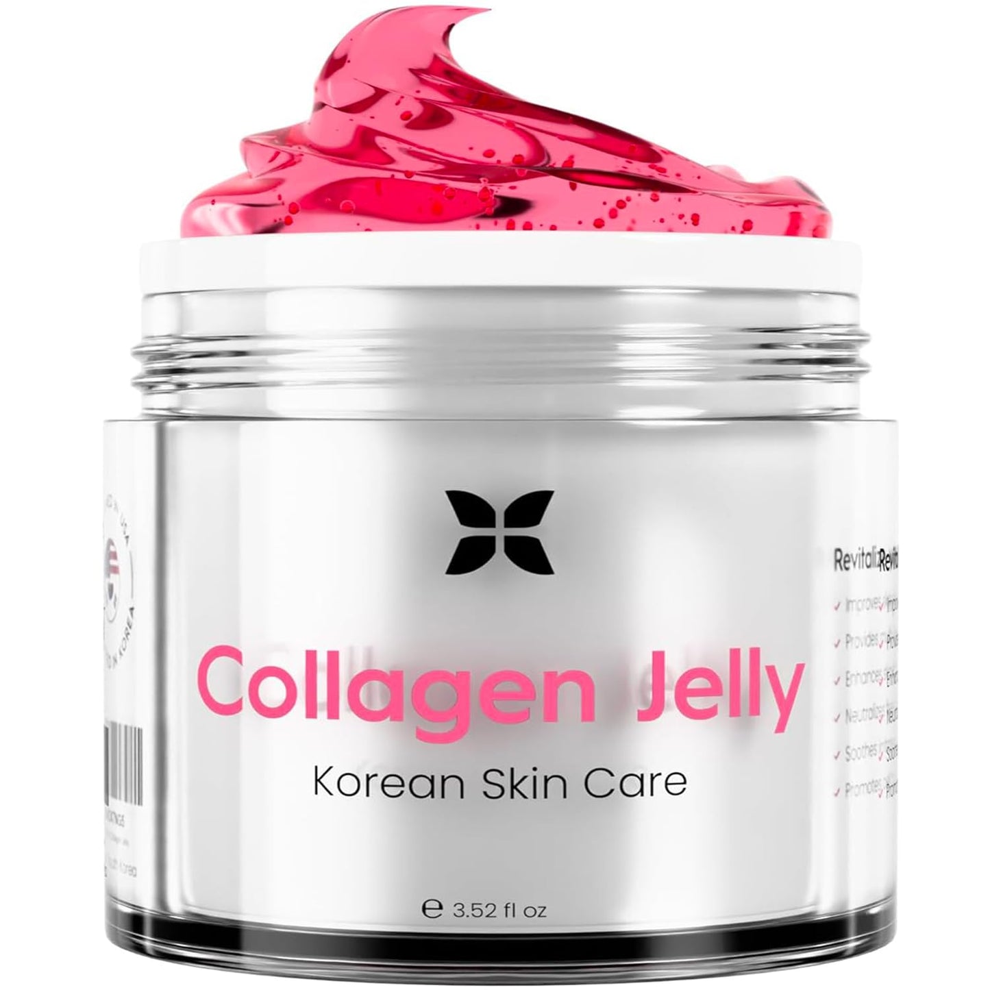 REVO Collagen Jelly β Korean Anti-Aging Plumping Formula with Hydrolyzed Collagen, Niacinamide, Hyaluronic Acid & Vitamin C β Skincare for Glass Glow Skin, Wrinkle Repair & Even Tone (3.52 Fl Oz)