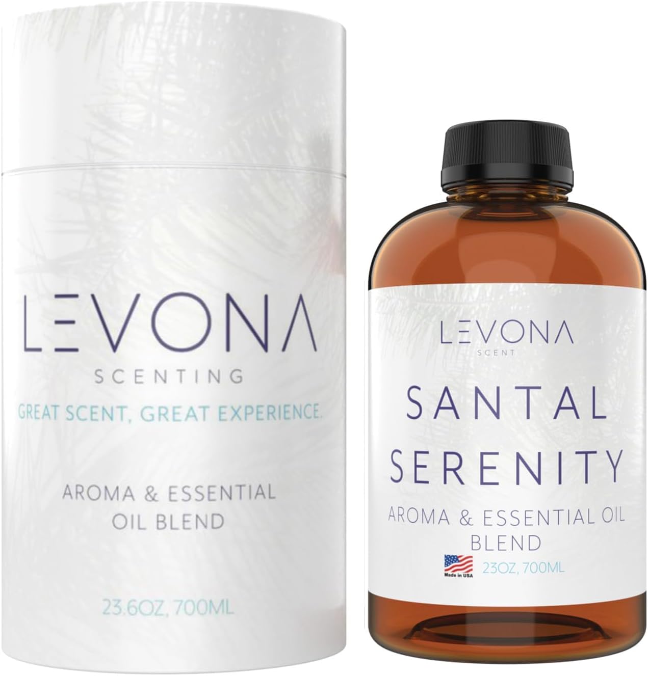Levona Scent Essential Oils - Scents for Home, Hotel & Office Use - Perfect for Home Diffuser & Humidifiers - Aroma Fragrance Oil, Ideal for Massage, Relaxation, and Spa - Santal Serenity, 700ml