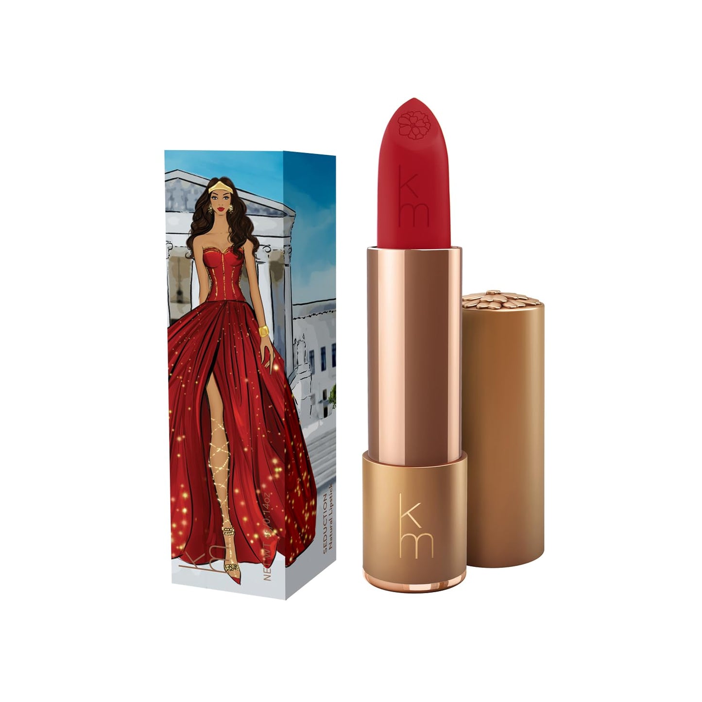 Karen Murrell - Natural Lip Stick - Lipstick 33 Seduction - Dark Red Lipstick - Matte Finish, 100% Natural Ingredients, Moisturizes & Hydrates Lips - Paraben & Cruelty Free