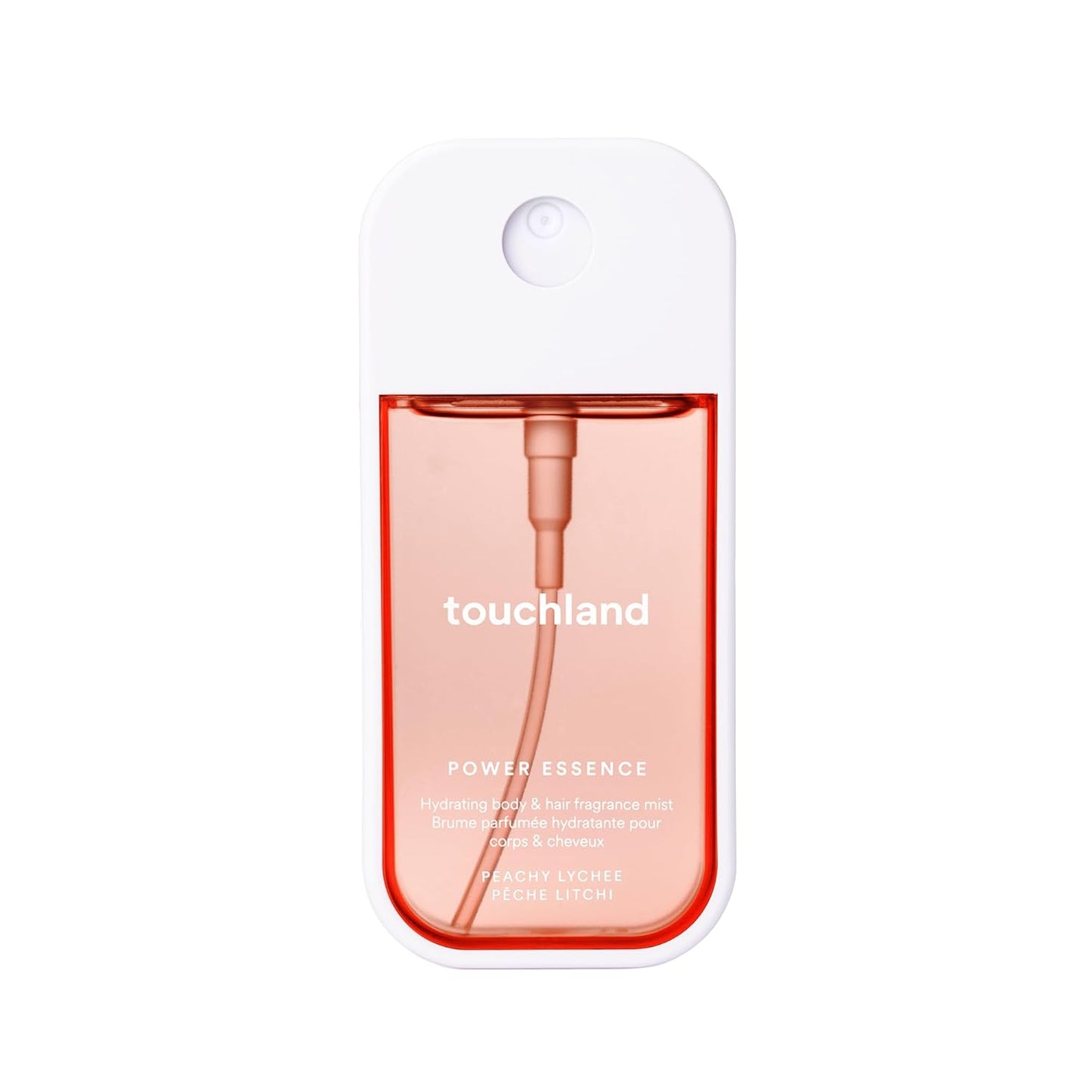 Touchland Power Essence Hydrating Body & Hair Fragrance, Peachy Lychee, 2 FL. OZ. Travel Size Body Mist