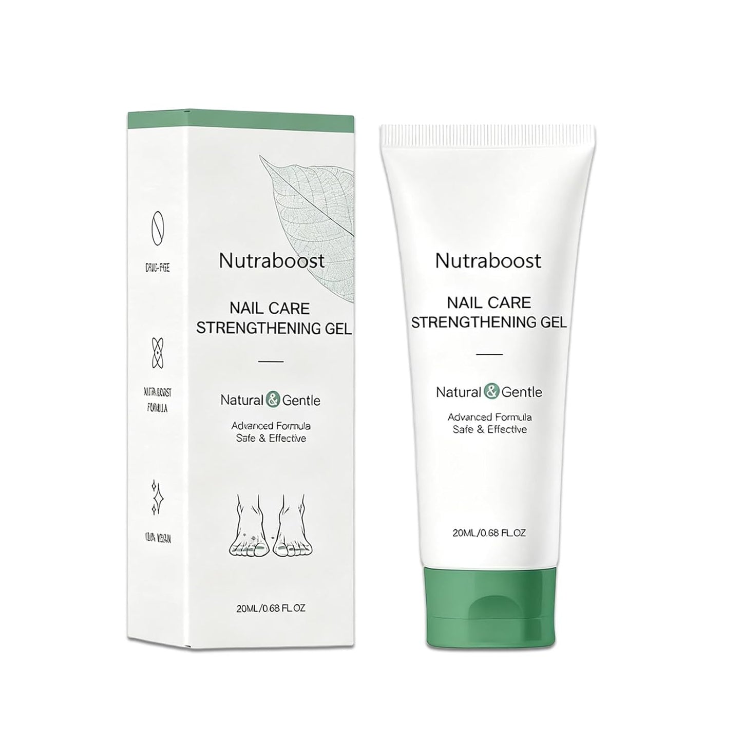 Natural Nail Care Gel, Nutraboost Strengthening Cuticle Serum for Damaged & Brittle Nails, 20ml (1 pcs)