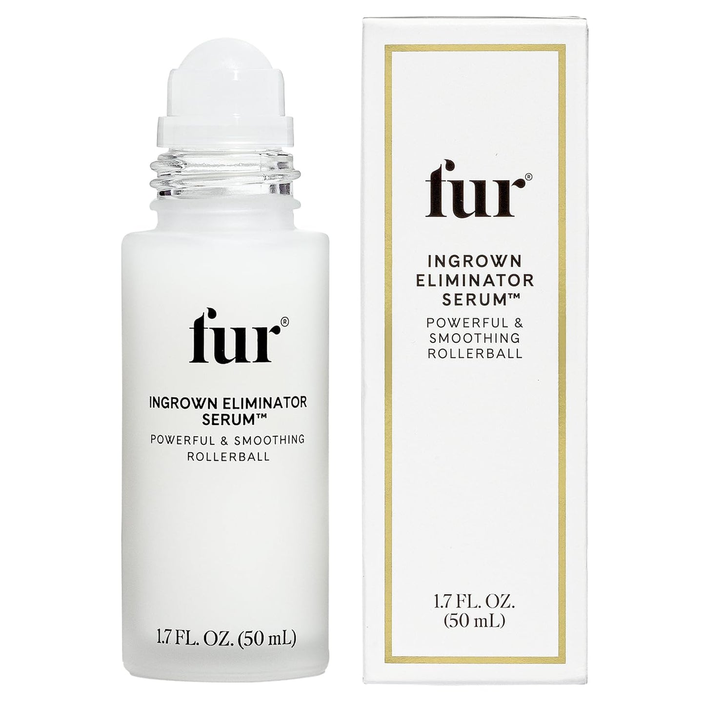 Fur Ingrown Eliminator Serum Rollerball - Powerful Ingrown Hair Treatment Serum With AHAs and BHAs to Treat and Prevent Ingrown Hairs and Bumps, Hydrates and Soothes Irritated Skin - 50 ml