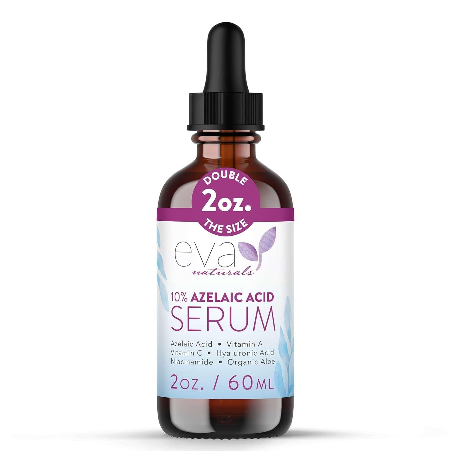 Eva Naturals Azelaic Acid Serum for Face – Niacinamide, Hyaluronic Acid, Vitamins A+C+E – Redness Relief, Dark Spots, Uneven Skin Tone, Texture, Pores, Topical Booster for Clearer, Smoother Skin, 2oz
