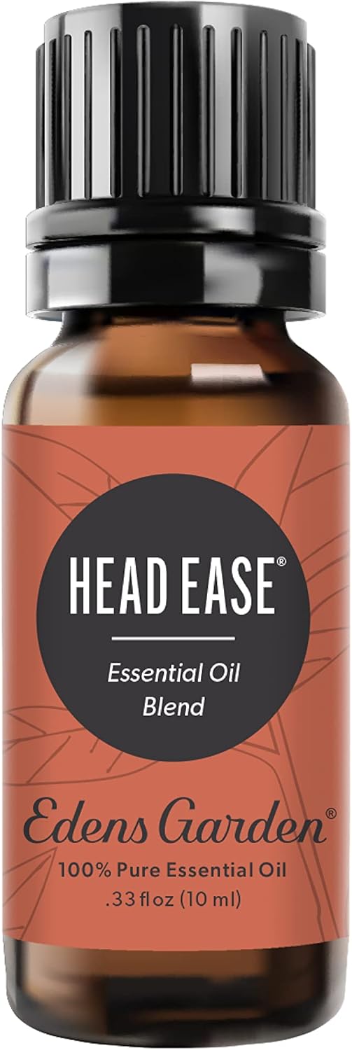 Edens Head Ease Essential Oil Blend- 100% Pure Premium Grade, Undiluted, Natural, Therapeutic, Aromatherapy, The Best for Diffusing, Skin, Face, Humidifiers 10 ml (.33 fl oz)