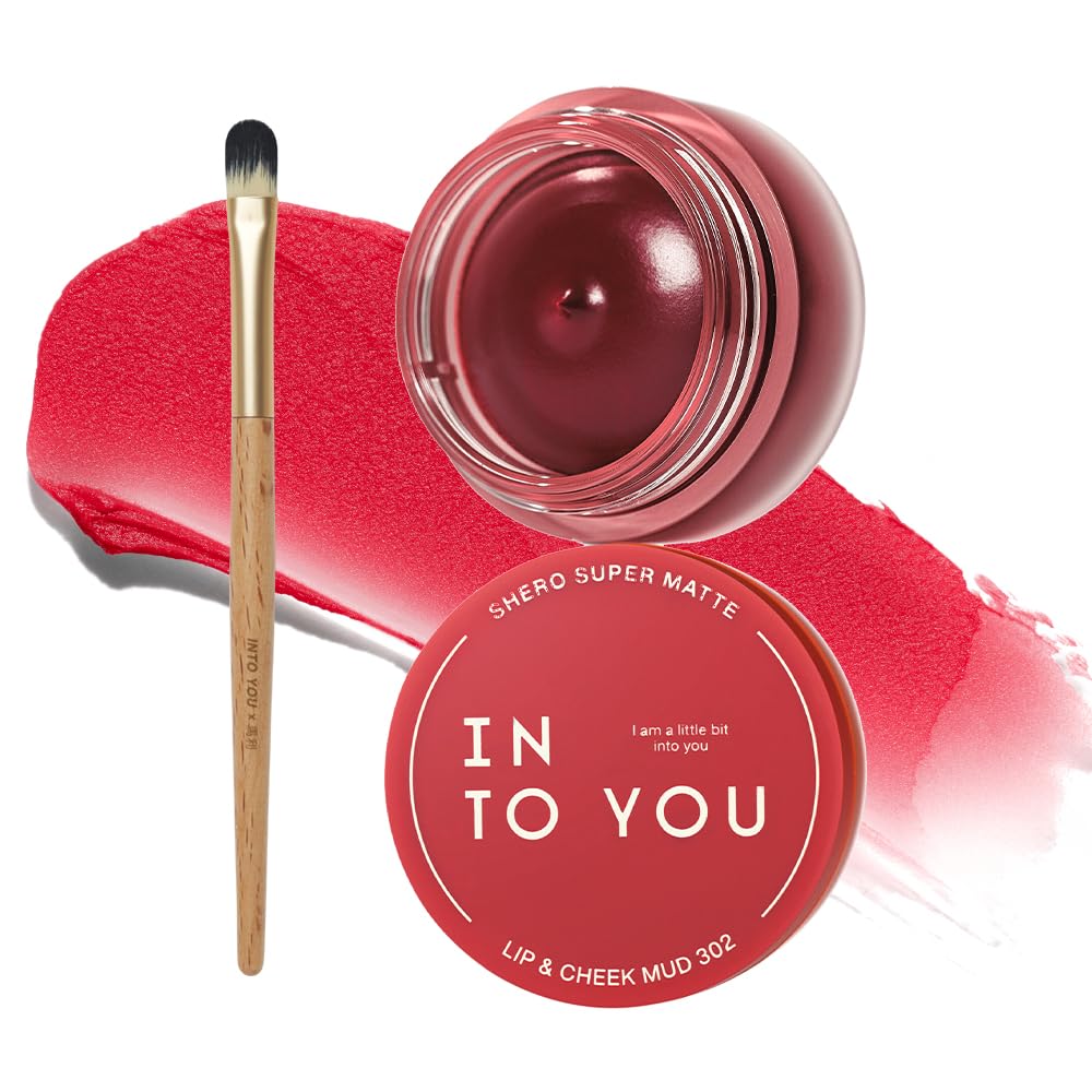 INTO YOU Matte Liquid Lipstick for Women, Canned Long Lasting Red Lipstick Waterproof with Lip Brush, No Transfer, High Pigmented with Lightweight Lip Mud Texture(302)
