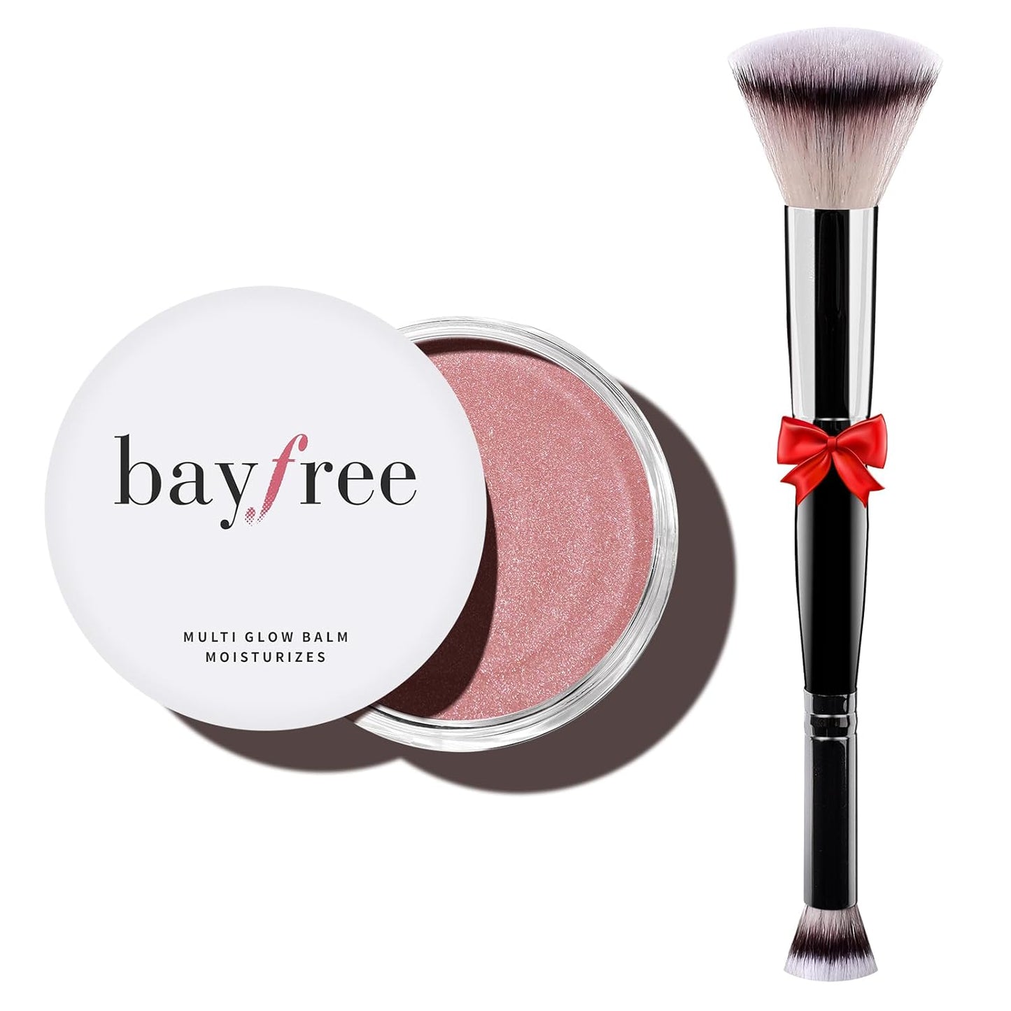 bayfree Multi Glow Balm Set, Cream Blush with Double-ended Brush, Radiant Finish, Hydrating, Creamy, Radiant Finish, Lightweight & Blendable Color, Face Balm