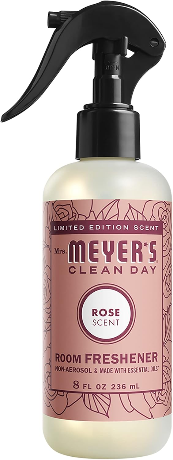 MRS. MEYER'S CLEAN DAY Room and Air Freshener Spray, Non-Aerosol Spray Bottle Infused with Essential Oils, Rose, 8 fl. oz
