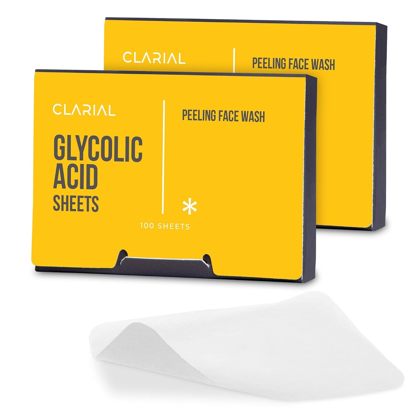 Glycolic Acid Soap Sheets - 100 Exfoliating Peel Face Wash - Travel Size Facial Cleanser with Vitamin C, Retinol, Kojic Acid, Collagen - Anti Aging and Minimizes Pores and Scars - 2 Pack