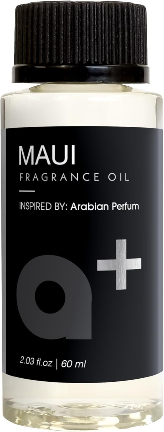 Aromar+ Fragrance Oil – Maui-Inspired by Arabian Perfume – Luxury Hotel Scent Experience with Rose, Lemon & Vanilla – for Waterless Diffusers – Lon-Lasting Home Aroma – 2oz/60mL
